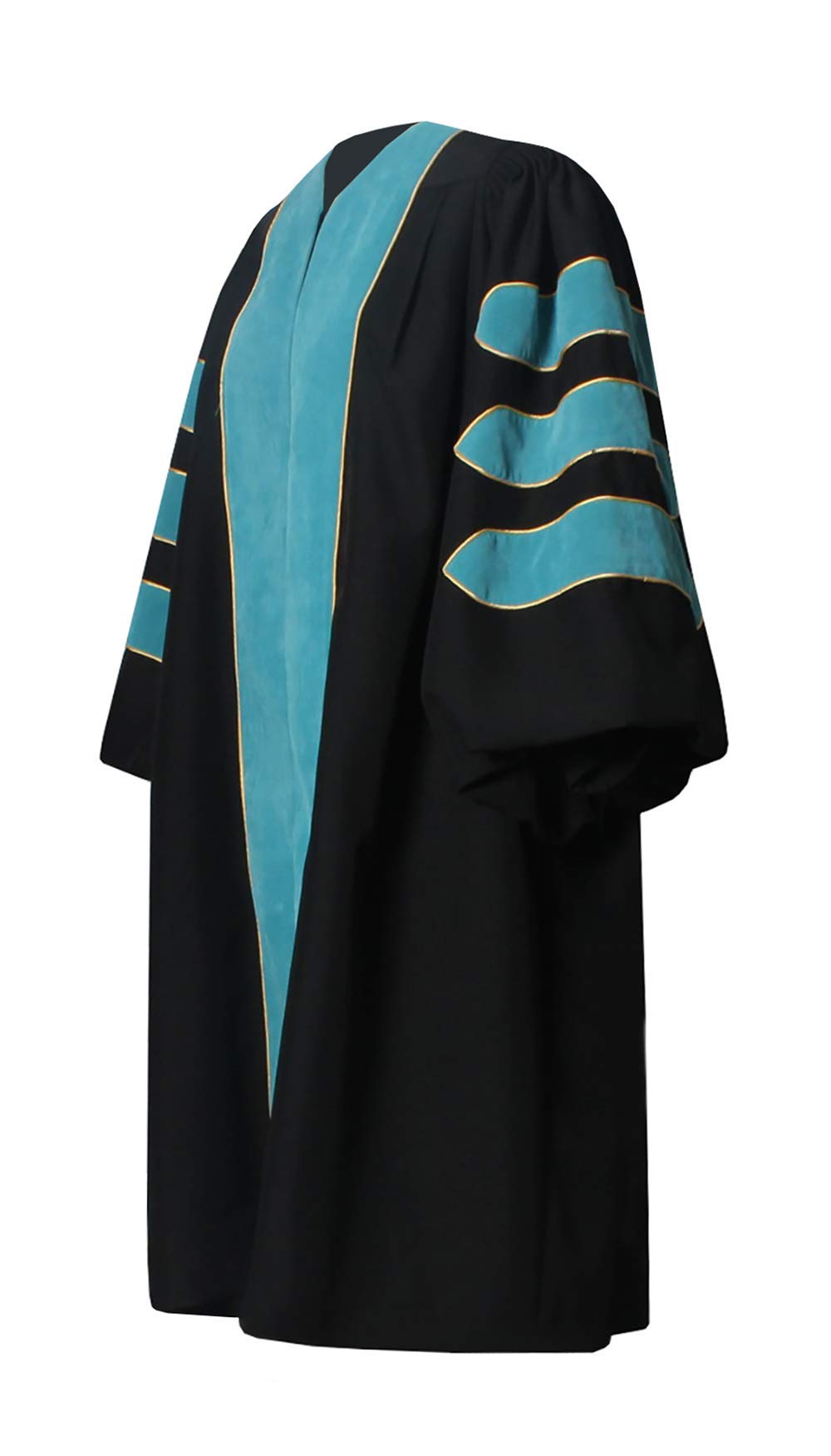 Premium Doctoral Graduation Gown with Velvet Trim - PhD Graduation Robe for Academic Ceremonies, Commencement & Formal Events