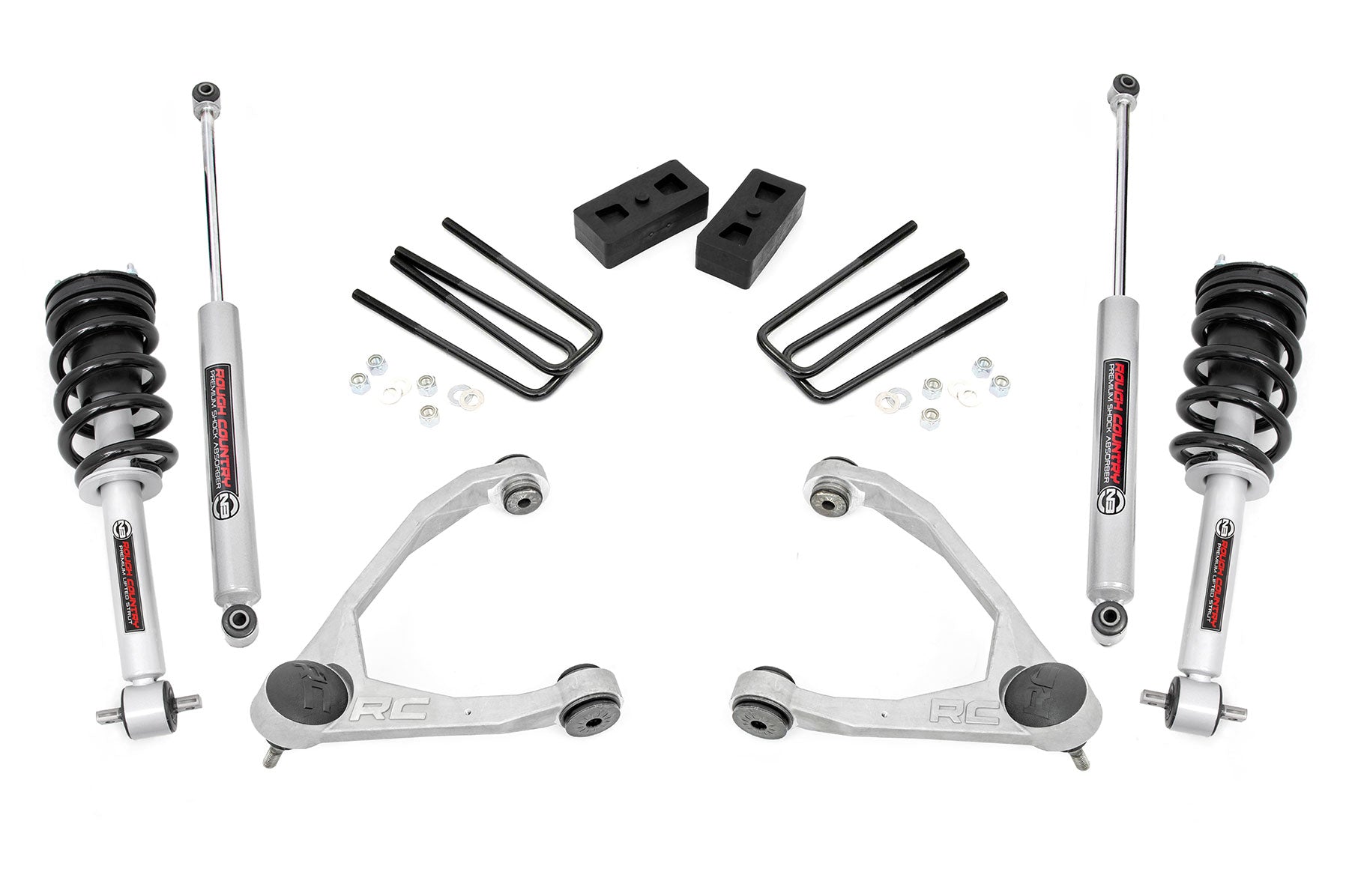 3.5 Inch Lift Kit for Chevrolet Silverado 1500 & GMC Sierra 1500 (2014-2018) - Heavy Duty Cast Steel Construction with N3 Strut - Off-Road Suspension Upgrade for Enhanced Ground Clearance & Performance