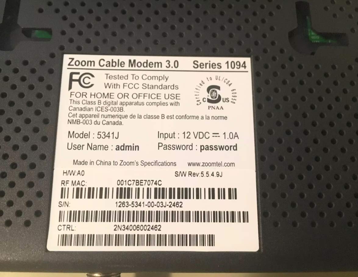 Zoom 5341 DOCSIS 3.0 High-Speed Cable Modem - Portable & Compatible with Major ISPs - Perfect for Home Office & Online Gaming