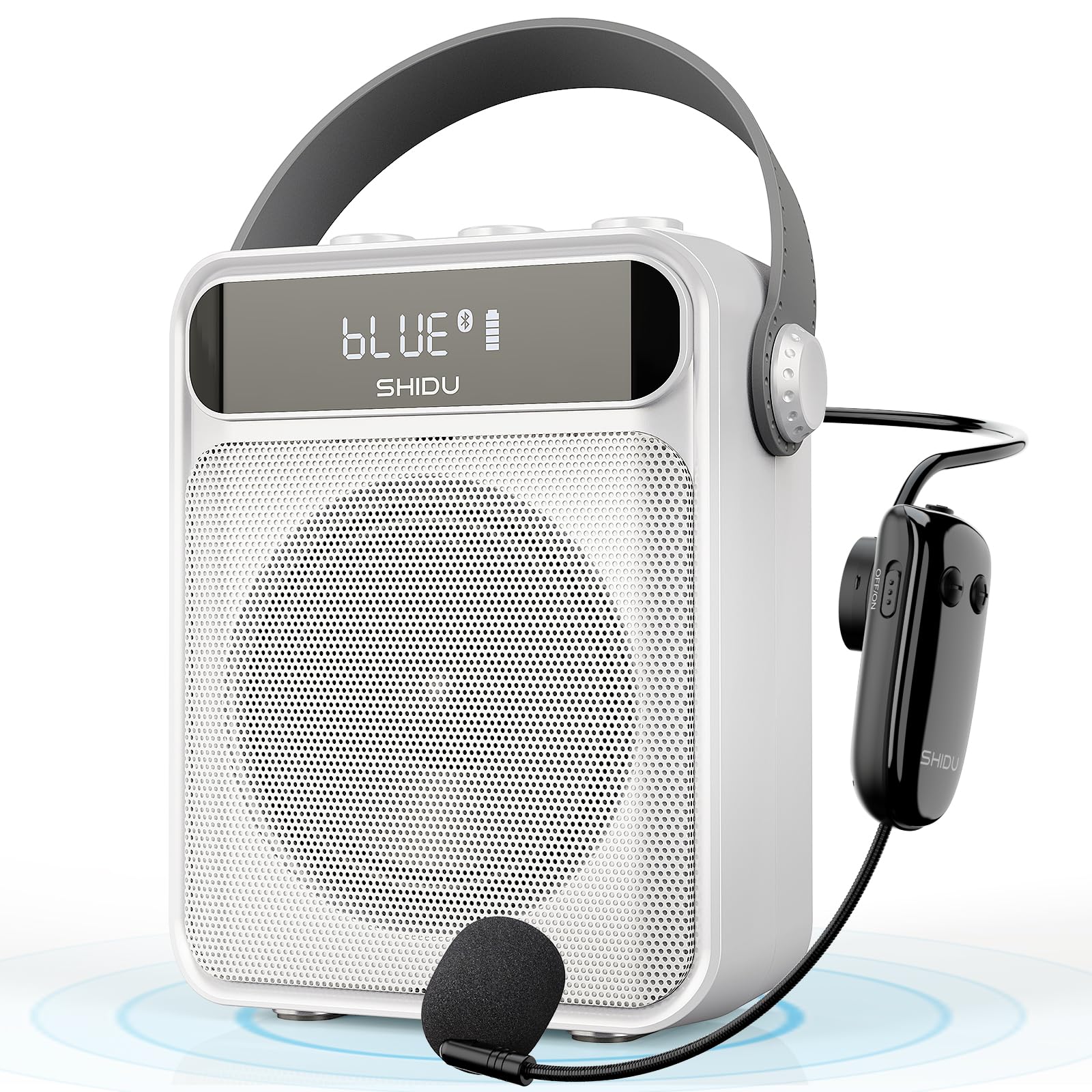 SHIDU Wireless Voice Amplifier with Headset Microphone - Bluetooth Portable PA System for Teachers, Classroom, Meetings & Outdoor Use | Rechargeable Megaphone for Public Speaking, Presentations & Events