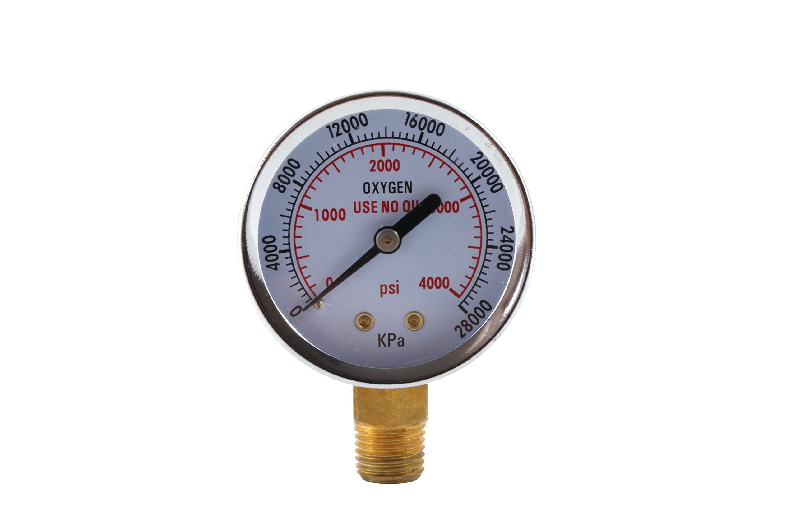 0-4000 psi High Pressure Gauge for Oxygen Regulator - 2 Inch Diameter, Durable & Accurate - Perfect for Welding, Medical Oxygen Tanks & Industrial Gas Applications