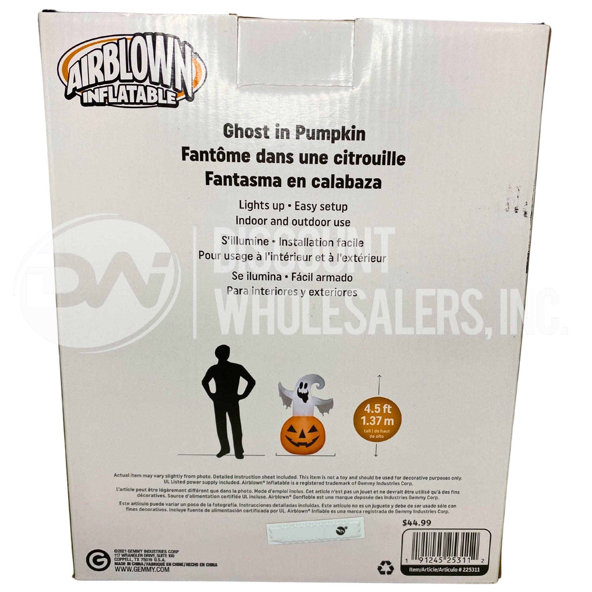 AirBlown Inflatable Ghost in Pumpkin with LED Lights - Halloween Decorations for Indoor & Outdoor Use (30 Pcs) - Perfect for Yard, Party, and Haunted House Decor