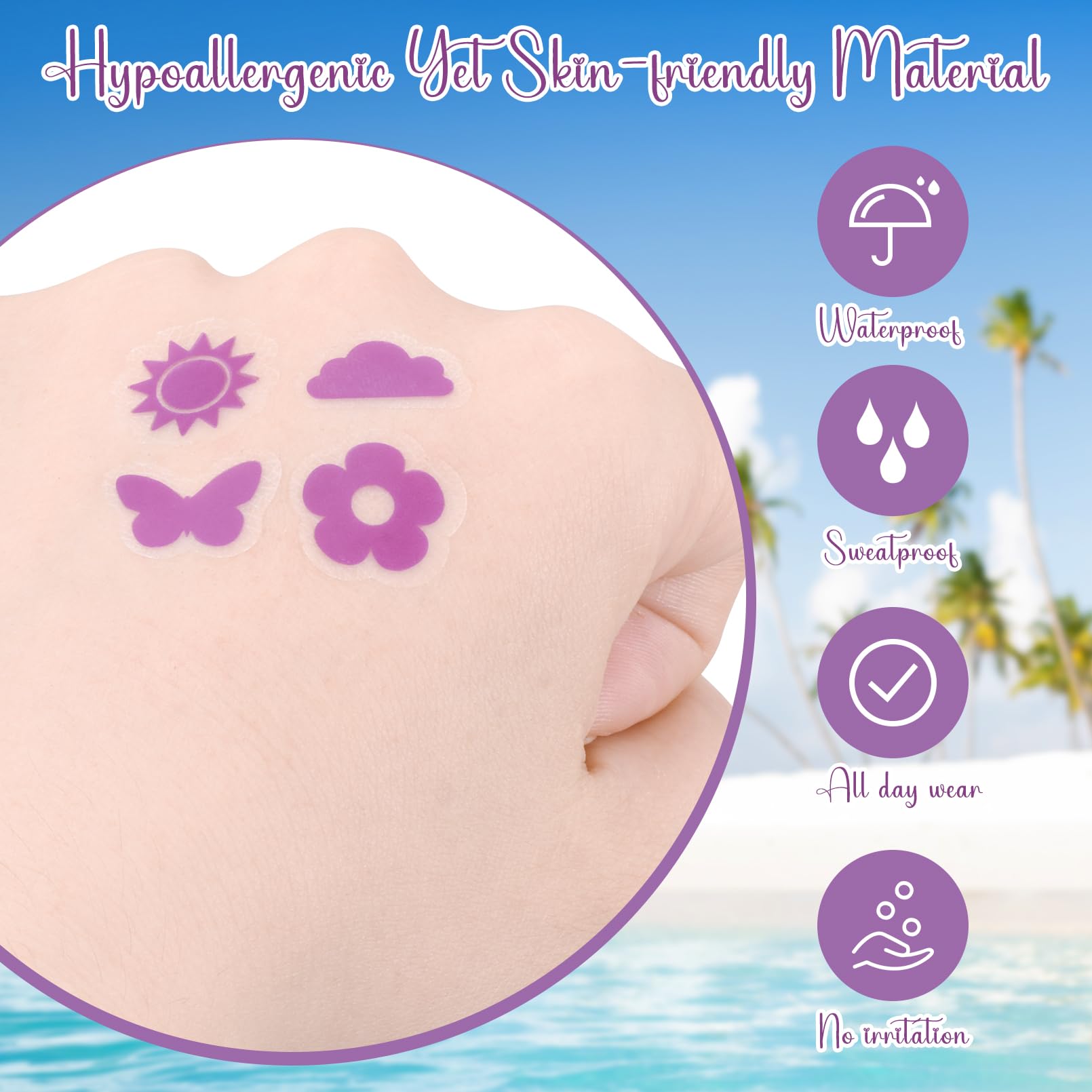 80 Pcs UV Detection Stickers for Sunscreen – Reusable Sun UV Protection Stickers, Safe & Waterproof – Know When to Reapply Sunscreen (Perfect for Beach, Pool, Outdoor Activities & Summer Travel)