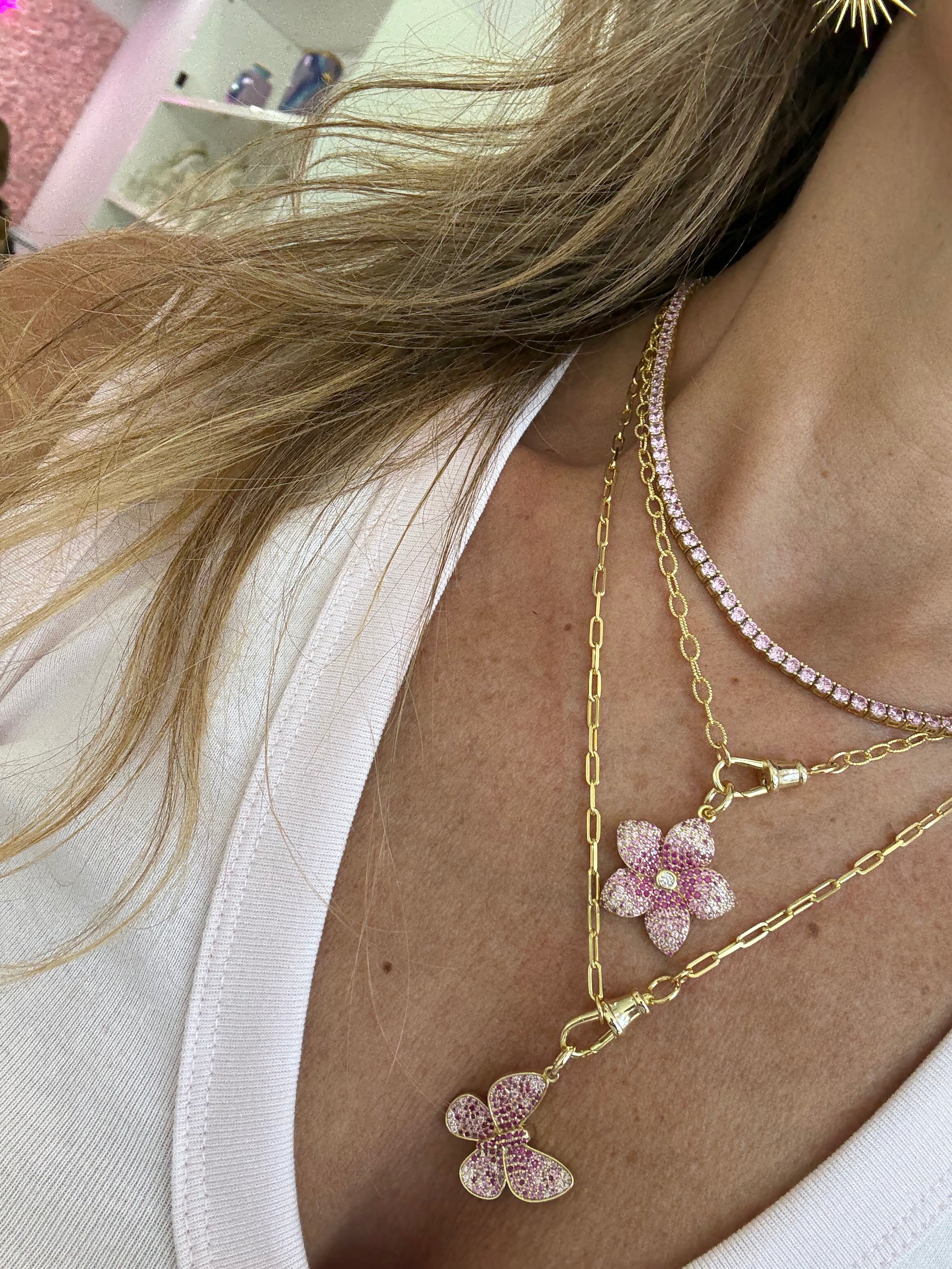 Elegant Black Flower Link Necklace for Women - Trendy Layered Chain Jewelry Gift for Her - Perfect for Parties, Weddings & Everyday Wear