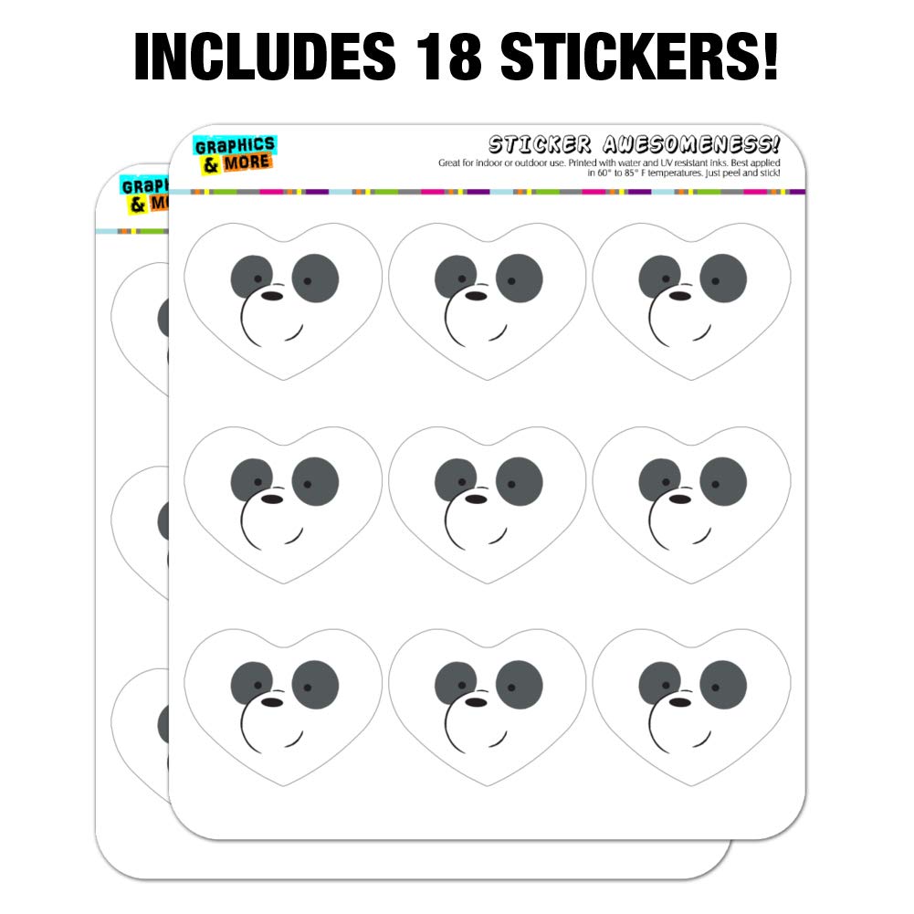 We Bare Bears Panda Heart Shaped Planner Stickers - Cute Cartoon Scrapbook Decals for Bullet Journals, Calendars, DIY Crafts & School Supplies (50-Piece Set) - Perfect for Scrapbooking, Gift Wrapping & Planner Decorations