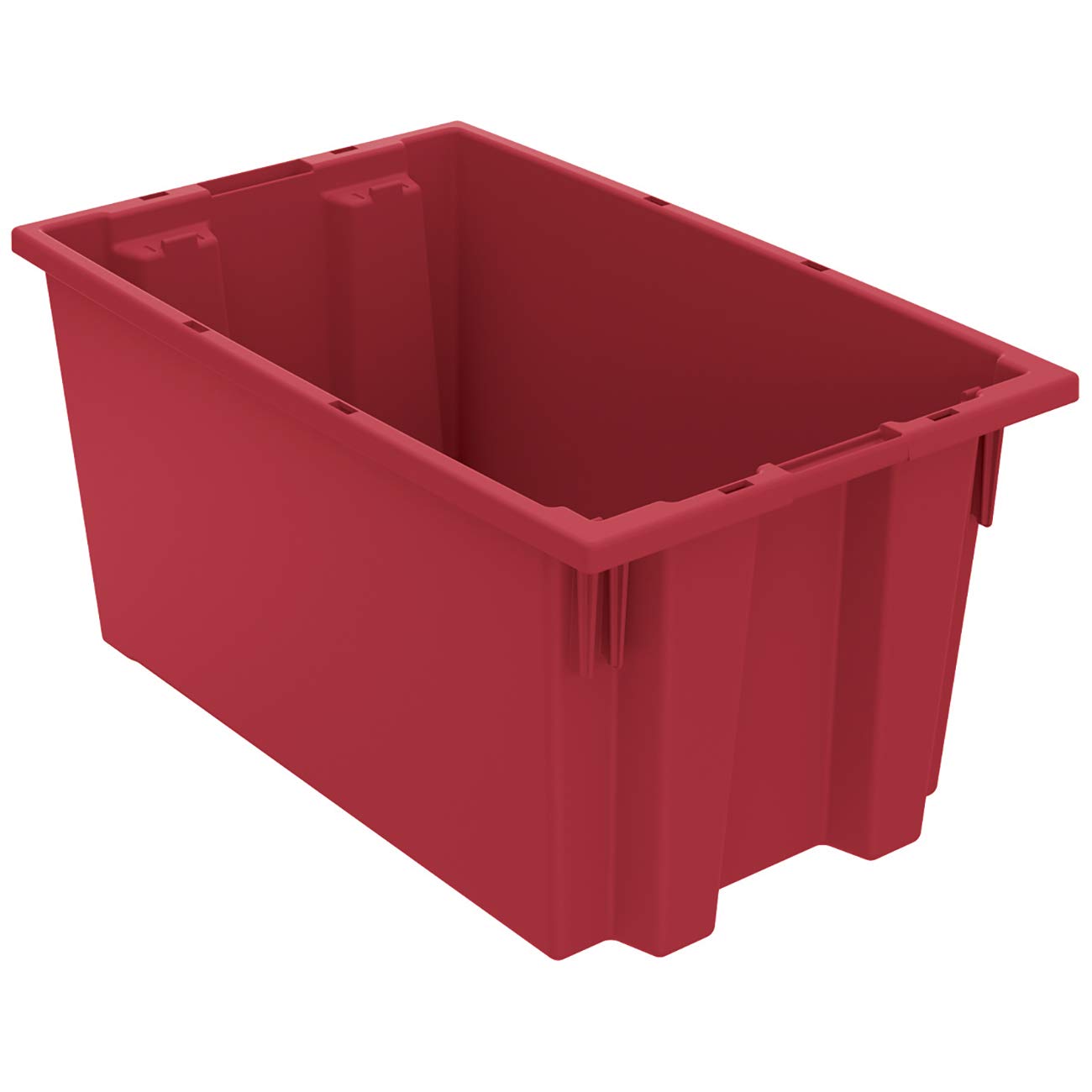 Akro-Mils 35185 Stackable Plastic Storage Bins 6-Pack - 18x11x9 Inch Red Organizing Containers for Home, Office & Warehouse Organization - Perfect for Tools, Toys, Crafts & Industrial Parts Storage