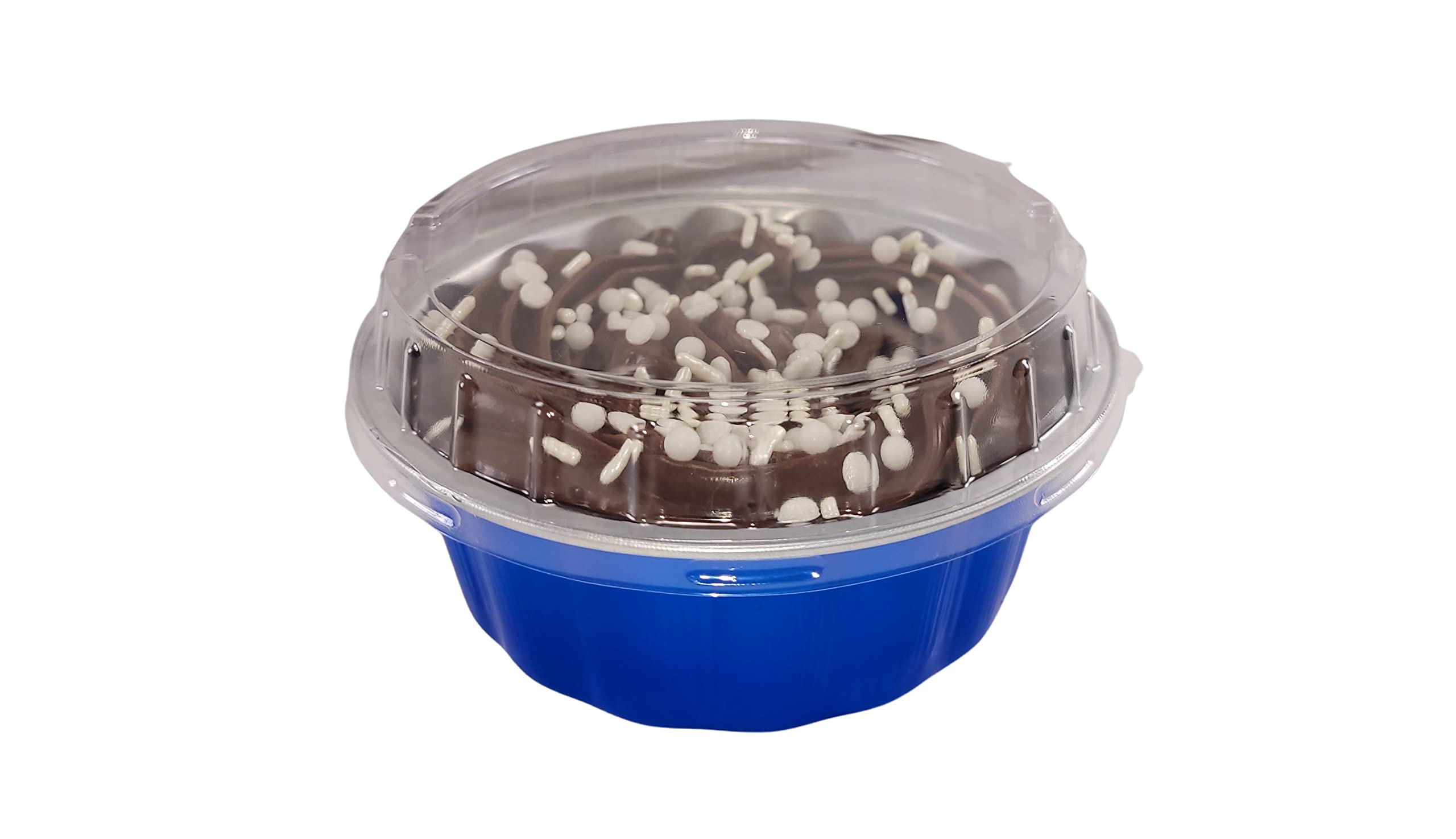 KitchenDance 8oz Disposable Colored Aluminum Foil Dessert Cups with Lids - Round Baking Tart Pans for Cakes, Pies & Pastries - Perfect for Home Baking, Party Serving & Food Storage (500-Pack, Blue)