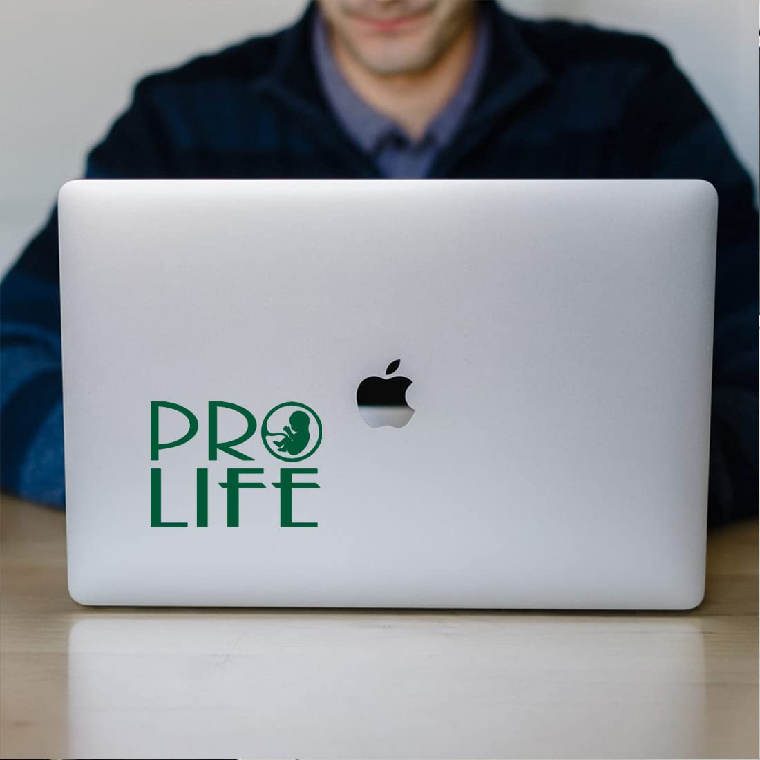 Premium Waterproof Vinyl Decal Stickers (Set of 2) - Baby Pro Life Green Design for Laptop, Phone, Helmet, Car Window, Bumper, Mug, Cup, Door & Wall Decor - Perfect for Nursery, Kids Room, Office & Personalizing Belongings