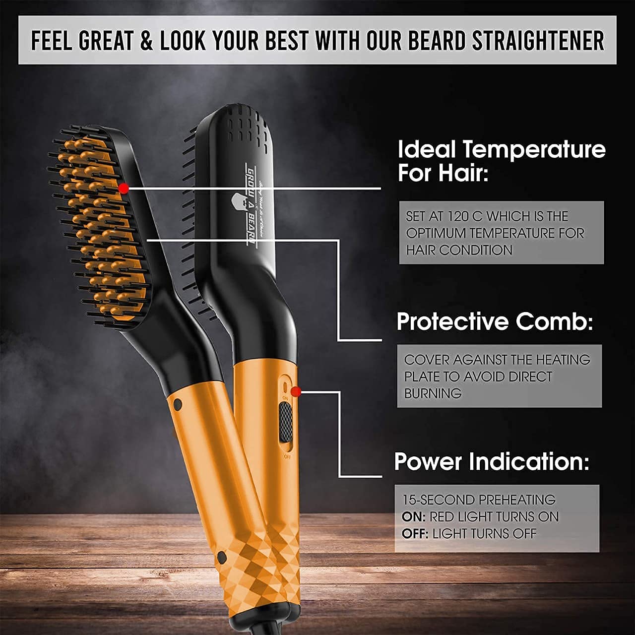 Premium Beard Straightener & Grooming Kit for Men - Natural Beard Growth Oil, Wash, Bamboo Brush & Comb, Unscented Balm, Conditioner, Razor & Scissors Set - Complete Beard Care Routine for Daily Styling & Special Occasions - Ideal Gift for Him