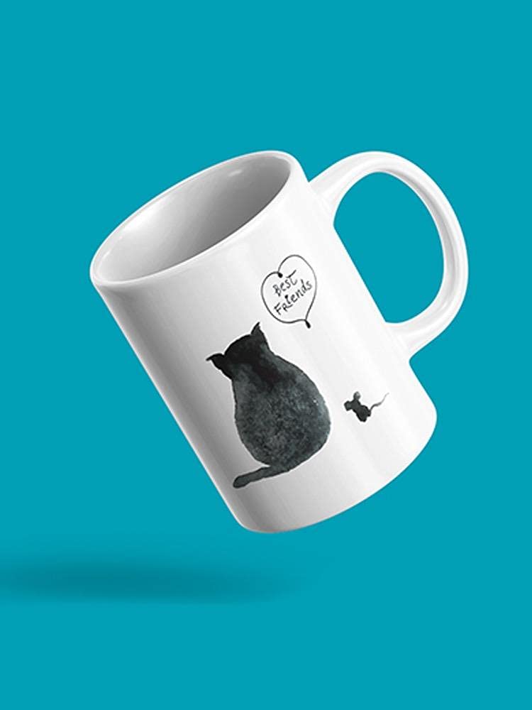 Best Friends Kitten and Mouse Ceramic Coffee Mug - Cute Animal Design for Tea, Coffee, or Hot Chocolate - Perfect Gift for Cat Lovers, Office Use, or Home Decor