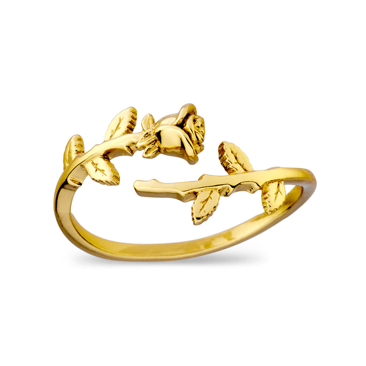 Fallen Roses Wrap Ring Gold - Elegant Stackable Rose Gold Ring for Women, Perfect for Valentine's Day, Anniversary & Everyday Wear