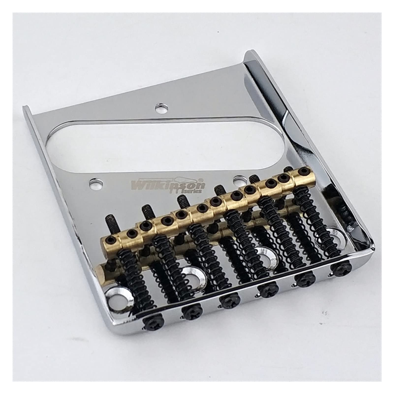 Vintage Electric Guitar Bridge with Brass Saddles - Chrome Silver Replacement Bridge for TL Electric Guitars - Perfect for Upgrades, Repairs, and Custom Builds
