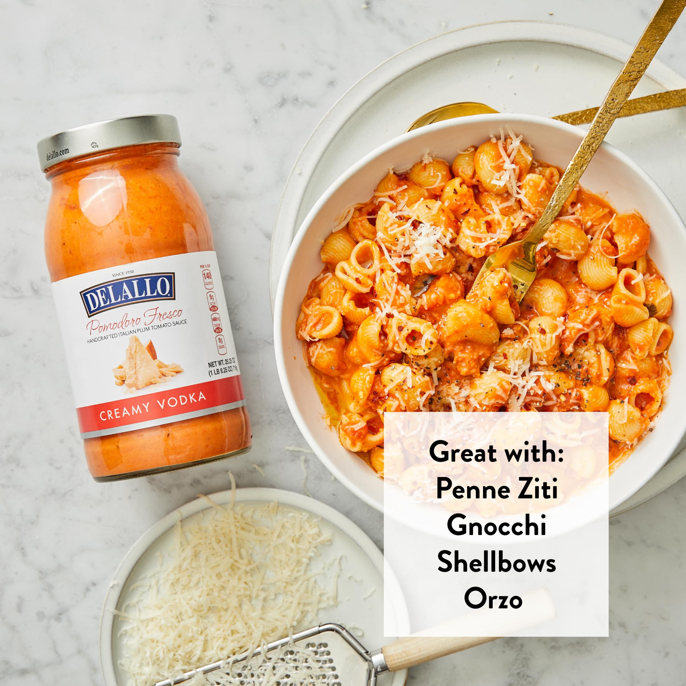 DeLallo Creamy Vodka Sauce (6-Pack) - Authentic Italian Tomato Pasta Sauce with Parmesan & Pecorino Romano Cheeses | Gluten Free, All Natural, Sweet & Tangy Flavor | Perfect for Pasta Dishes, Pizza Topping & Italian Recipes
