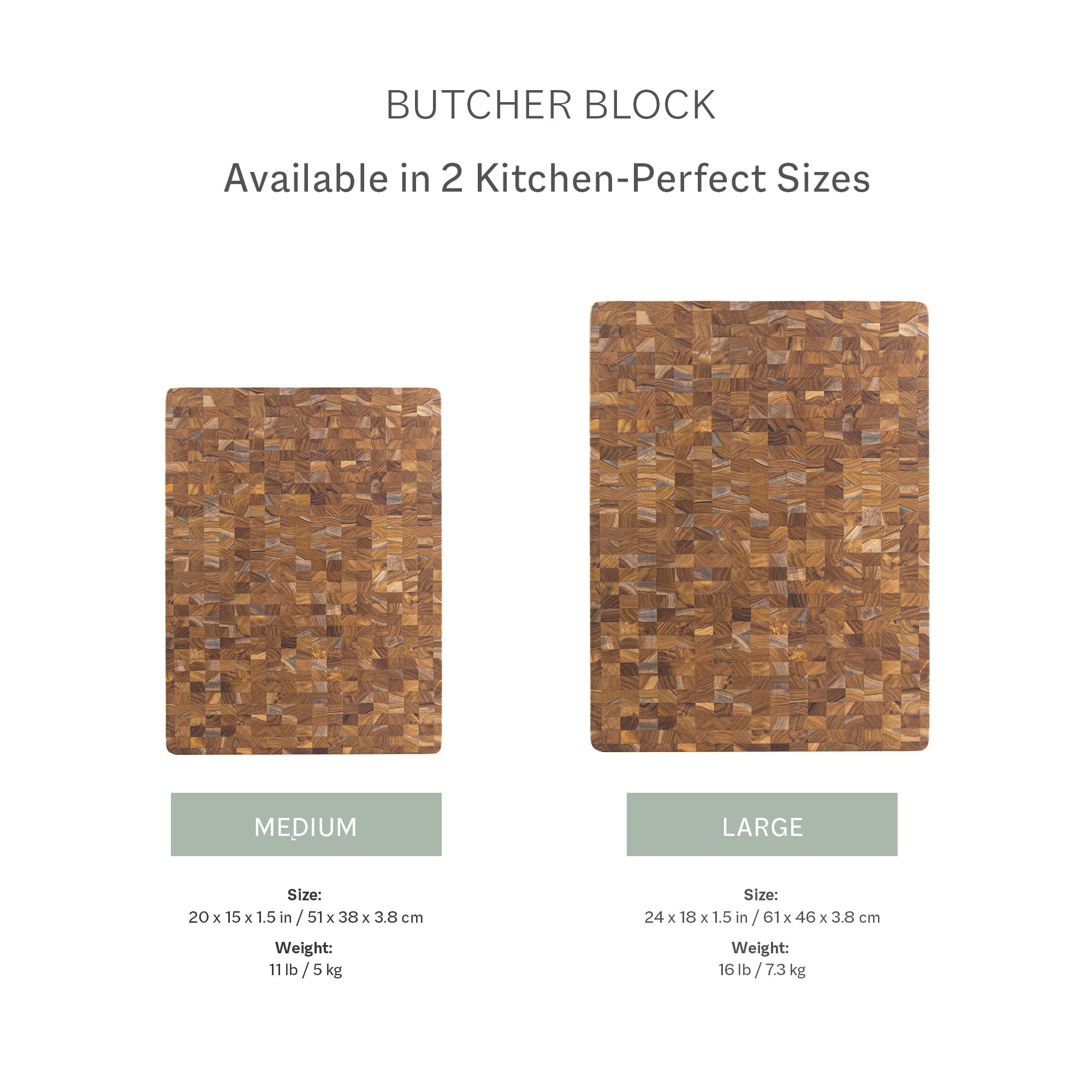 Premium Teak End Grain Butcher Block Cutting Board - Medium Size Wooden Chopping Board - Knife-Friendly Surface - FSC Certified - Perfect for Kitchen Prep, Meat Cutting & Serving Charcuterie