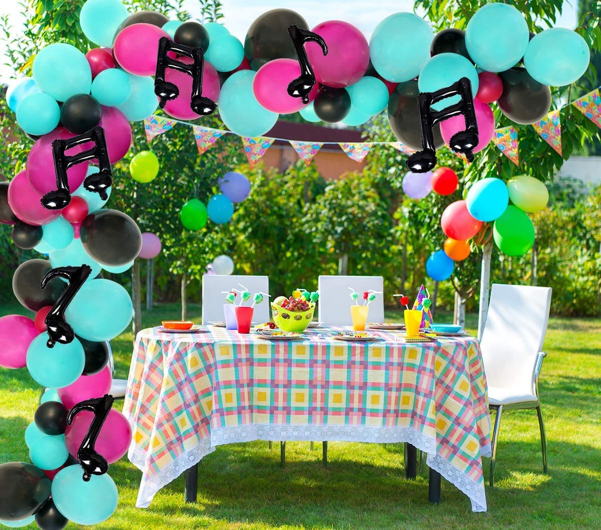 Tic Toc Birthday Party Decorations Supplies Kit - Music Themed Balloon Garland, Backdrop & Cake Toppers for Boys & Girls - Perfect for Kids' Birthday, Dance Party & Classroom Celebrations