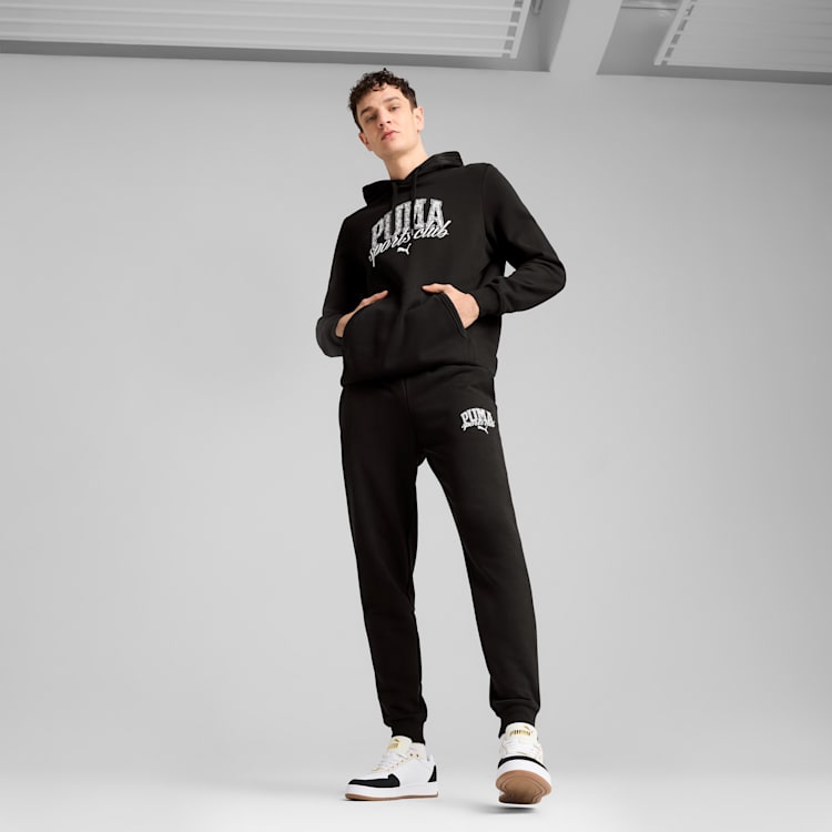 PUMA Men's Classic French Terry Sweatpants - Black | Comfortable Casual Joggers for Lounge, Gym & Everyday Wear