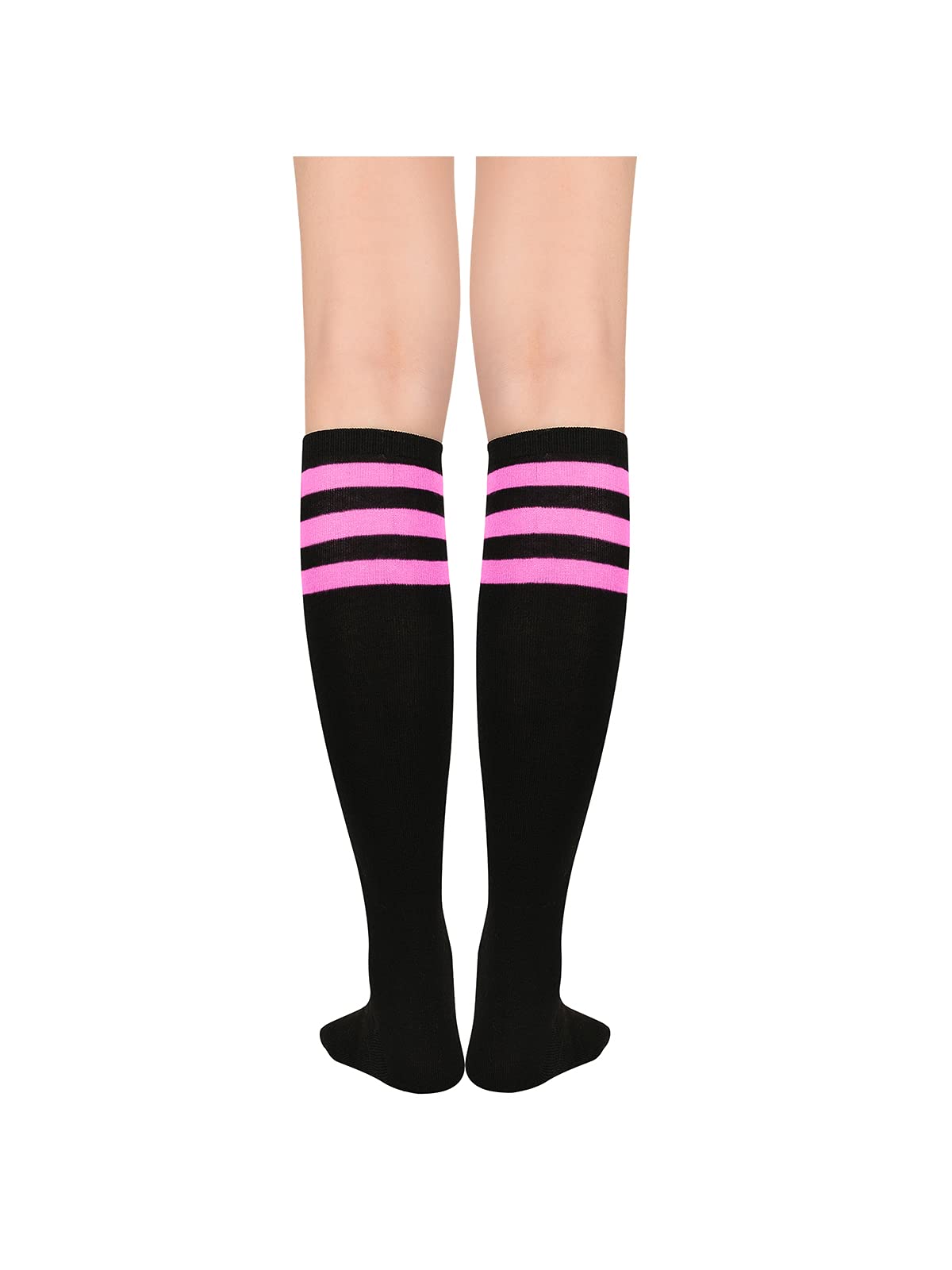 Century Star Women's Knee High Athletic Socks - Thin Stripes Compression Stockings for Running, Hiking & Outdoor Sports - Breathable & Comfortable Tube Socks for Workout & Daily Wear
