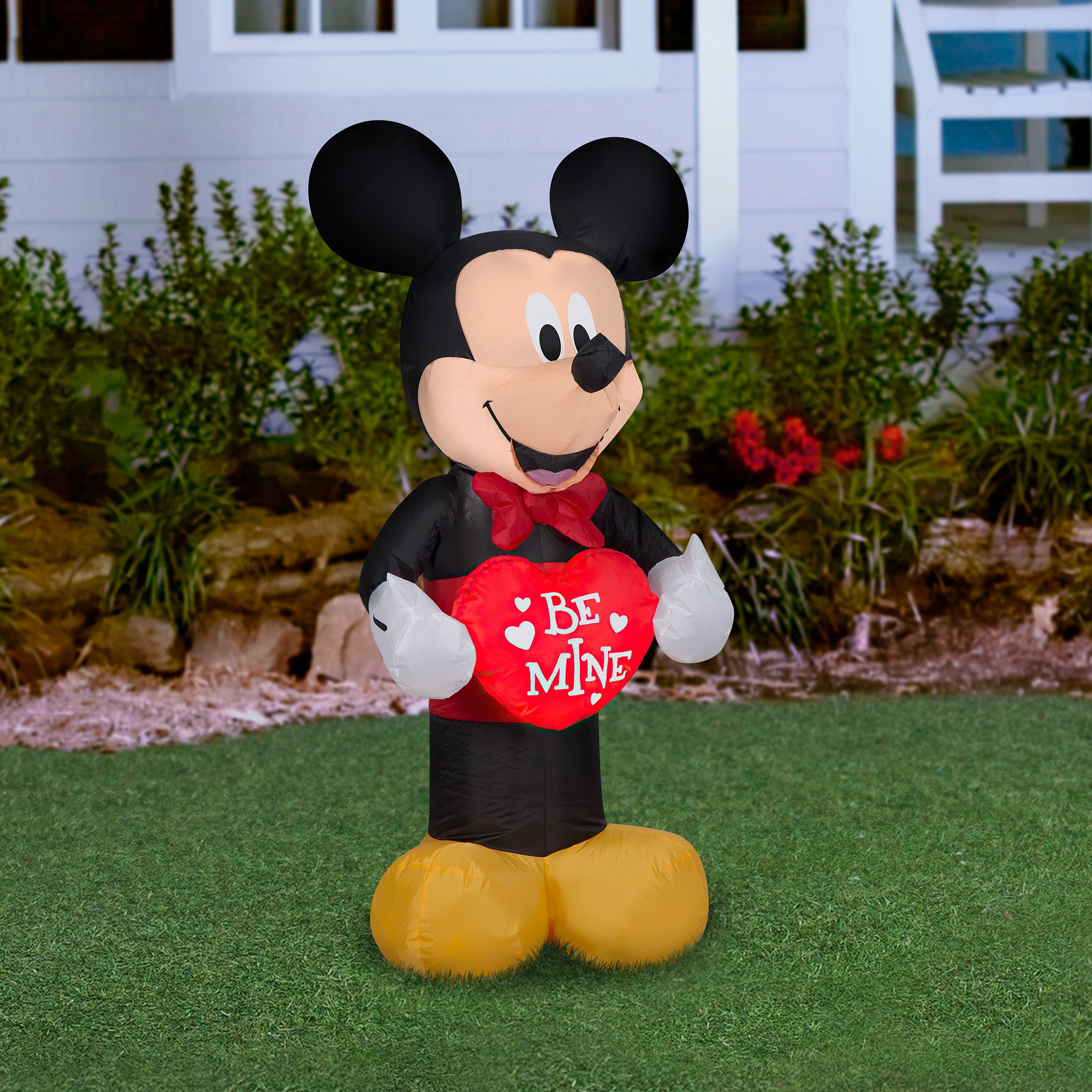 42 Inch Valentine's Day Inflatable Mickey Mouse with LED Lights - Outdoor Christmas Halloween Party Decoration