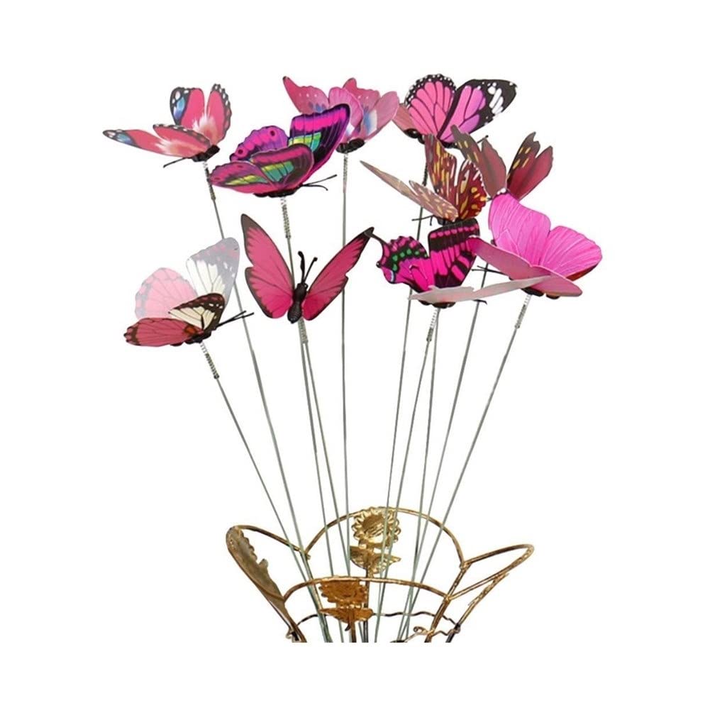 10Pcs Blue Simulation Stick Garden Decor - Artificial Flower Pot Ornaments for Outdoor Gardening, Patio, Yard & Home Decoration - Weather-Resistant & Durable DIY Landscaping Supplies