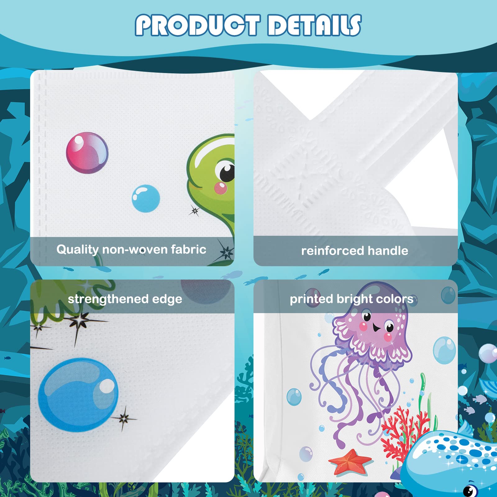 24-Piece Sea Animals Party Favor Bags - Under the Ocean Themed Goodie Bags with Cute Marine Creatures - Perfect for Baby Showers, Birthday Parties & Underwater Decorations - Great for Kids' Events, Classroom Rewards & Ocean-Themed Celebrations
