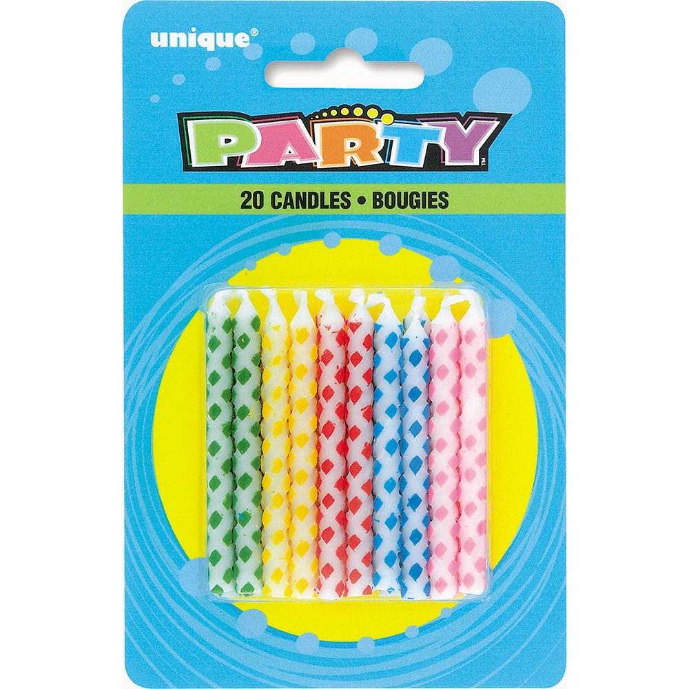 Sparkling Diamond Dot Birthday Candles - Pack of 20 - Premium Decorative Candles for Cakes - Perfect for Birthday Parties, Anniversaries & Special Celebrations - Adds Glamour to Desserts & Festive Occasions