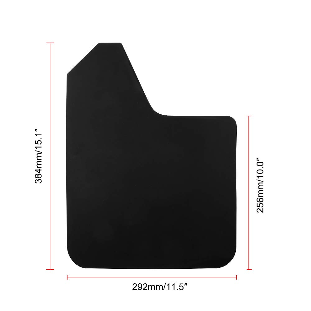 Universal Black Mud Flaps Set - Heavy Duty Splash Guards for Trucks, SUVs, Cars & Vans with Mounting Hardware | All-Weather Protection for Off-Road, Highway & Winter Driving