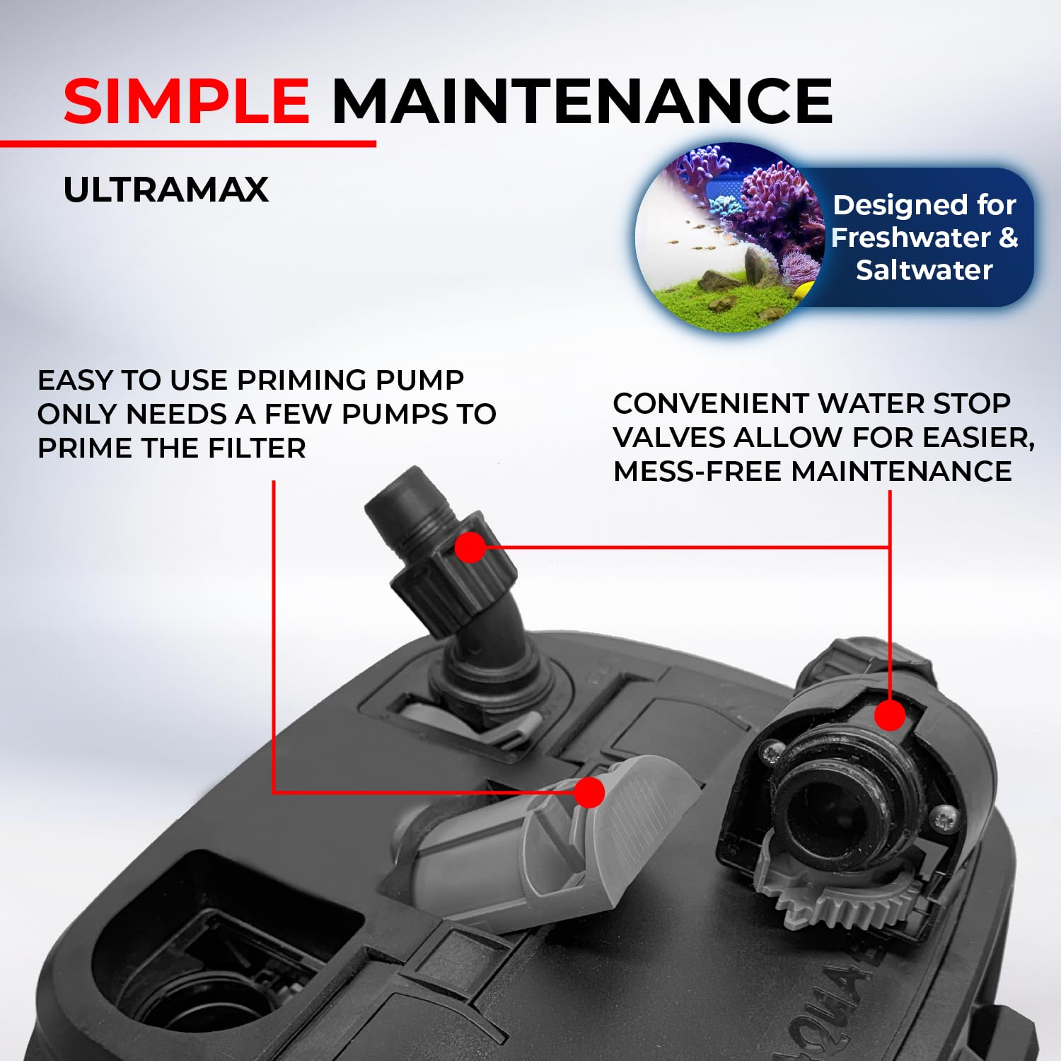 Aquael Ultramax 2000 Canister Filter for Large Aquariums - High-Efficiency Sponge Filter System & Water Pump (100-185 Gallon Capacity) - Perfect for Freshwater & Saltwater Fish Tanks, Reef Aquariums, and Aquatic Plant Setups