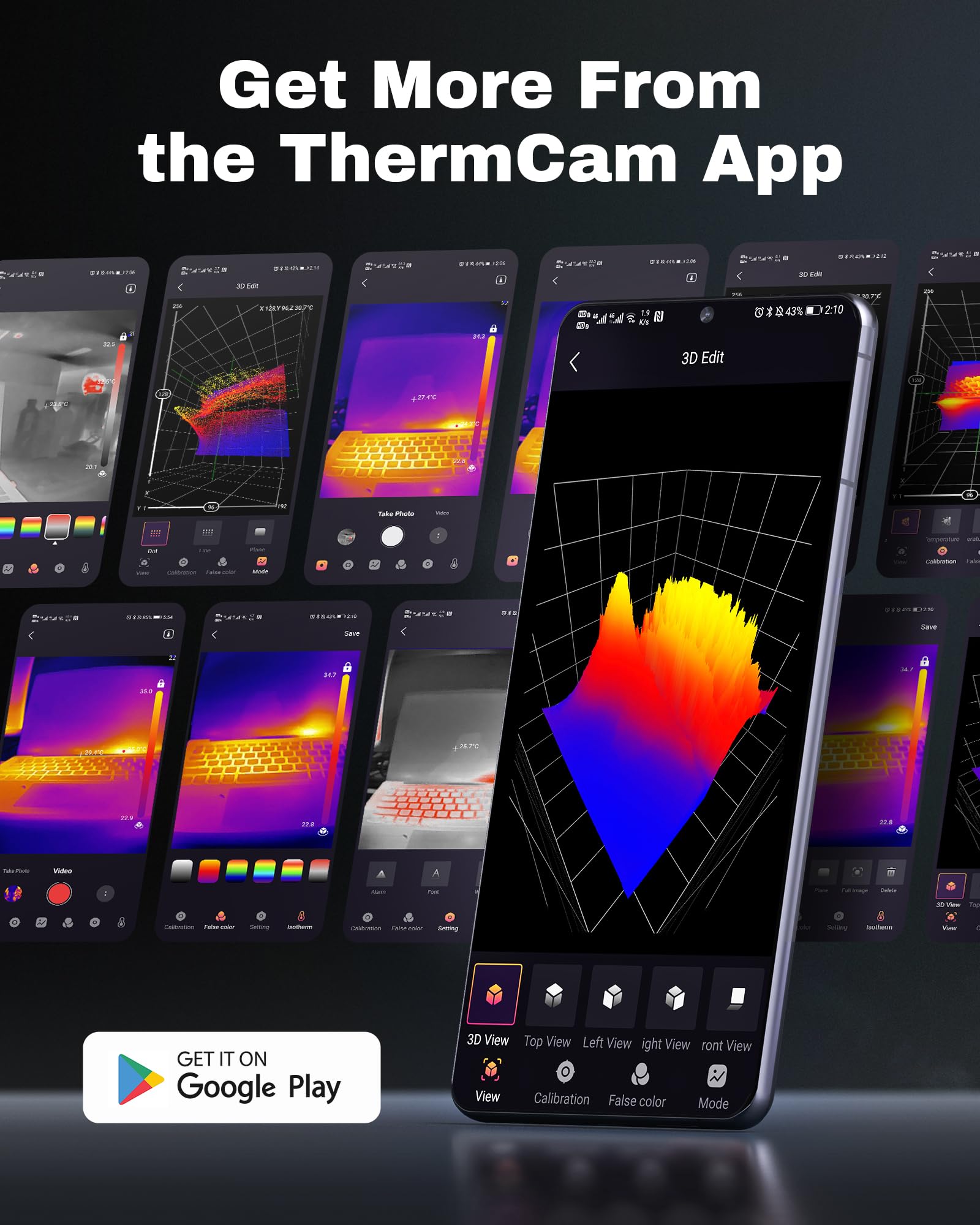 High Resolution M256 Thermal Imaging Camera 256x192 IR with 3D Analysis, 25Hz Refresh Rate, -4°F~842°F Temperature Range - Compatible with Android Smartphones, Tablets & PC (Red) - Perfect for Home Inspection, Electrical Maintenance, HVAC Diagnosis and Wildlife Observation