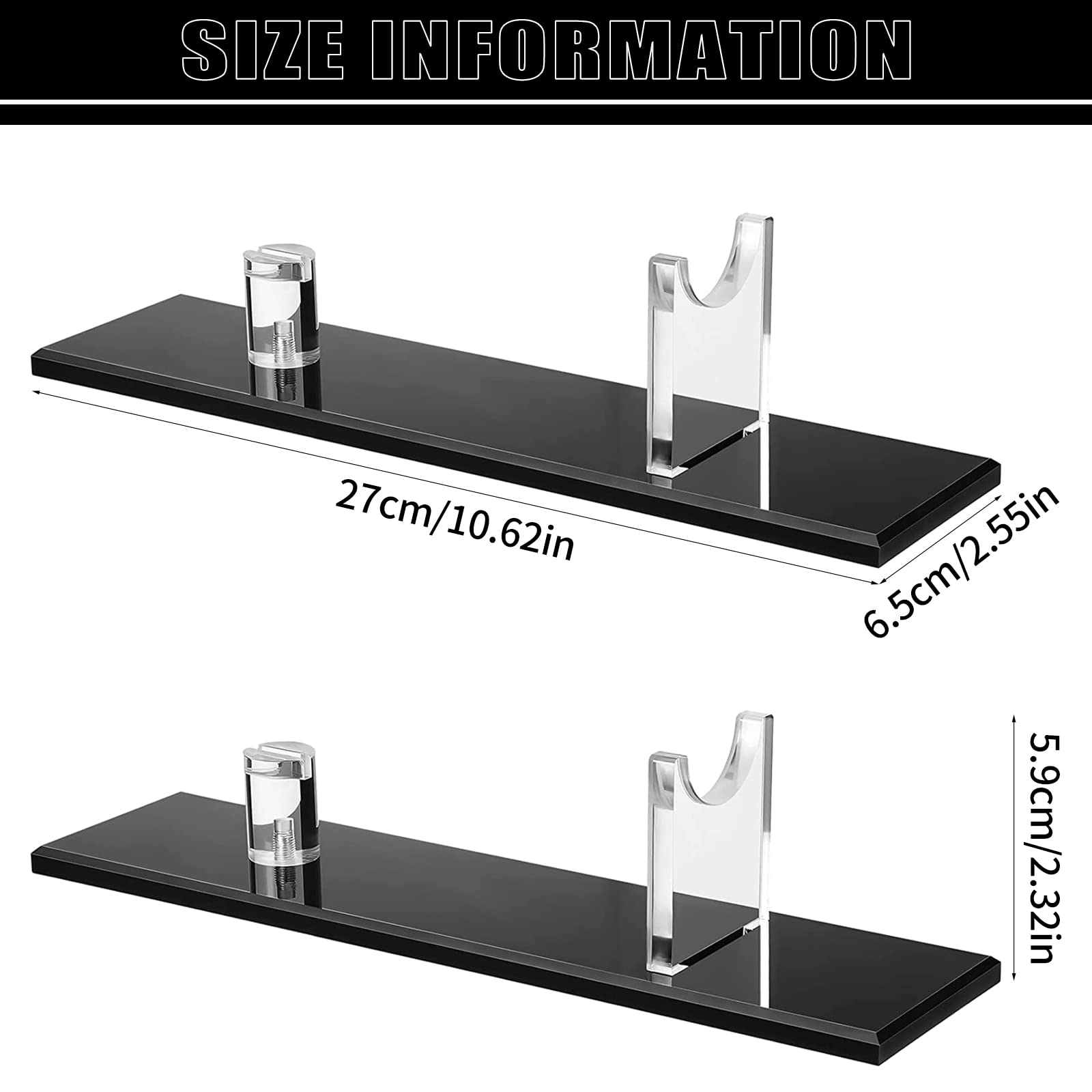 Premium Acrylic Knife Display Stand with Black Base - Elegant Kitchen Knife Holder for Home & Restaurant Decor - Perfect for Showcasing Chef Knives, Steak Knives & Collectibles