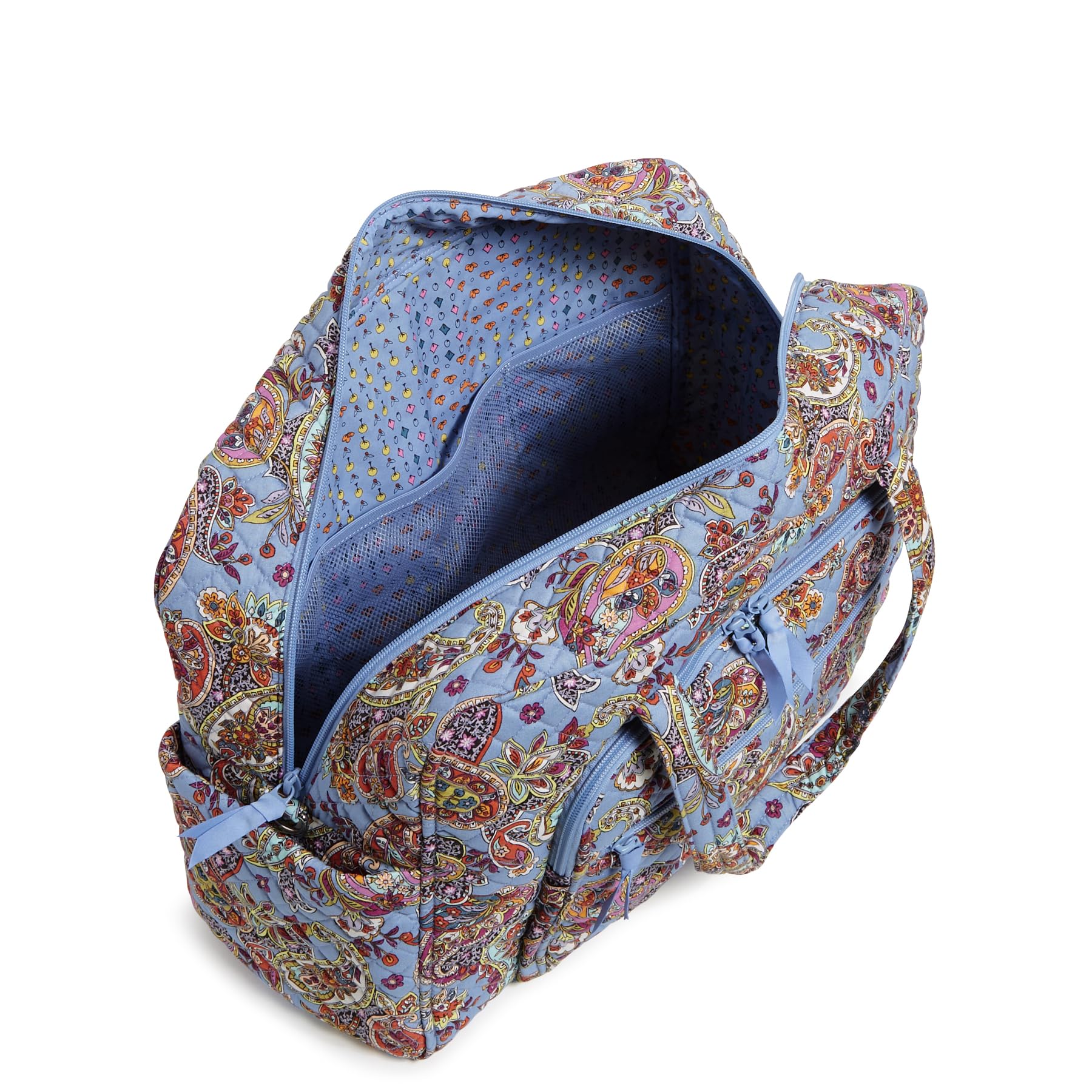 Vera Bradley Women's Cotton Weekender Travel Bag - Provence Paisley Print - Spacious Overnight Carryall for Weekend Getaways, Gym, Work & Travel - One Size