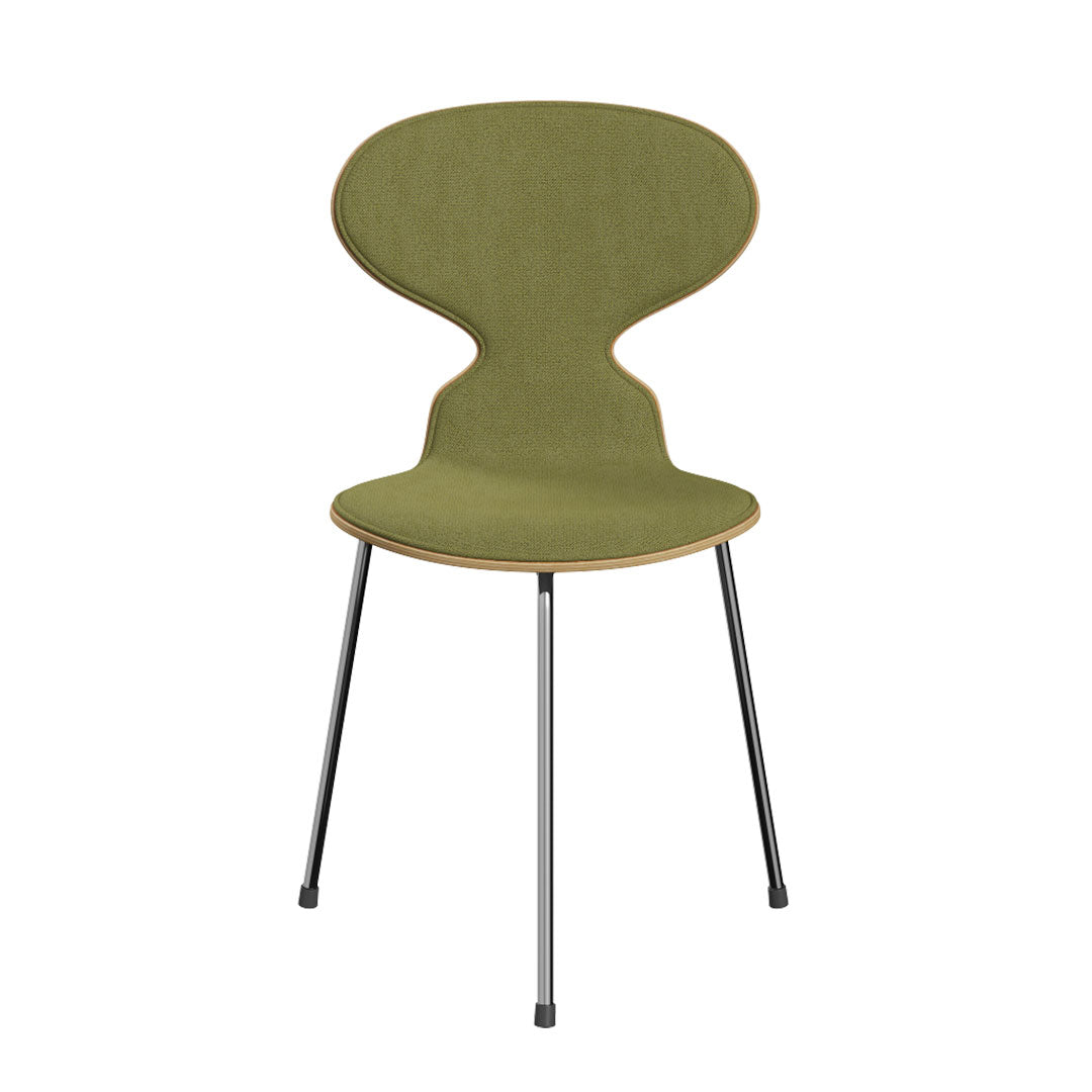 Ant Chair 3100 - Clear Lacquered Wooden Dining Chair with Upholstered Seat | Mid-Century Modern Design for Home, Office & Restaurant Use