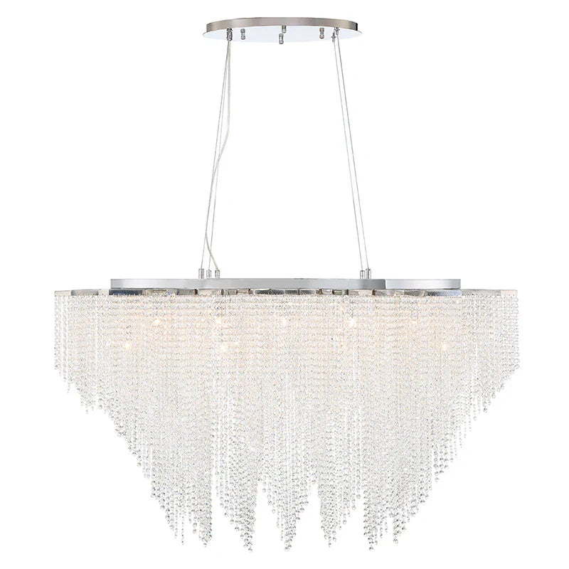 Elegant Cohen Crystal Oval Chandelier - Modern Dining Room Lighting Fixture for Home Decor | Perfect for Living Room, Bedroom & Entryway