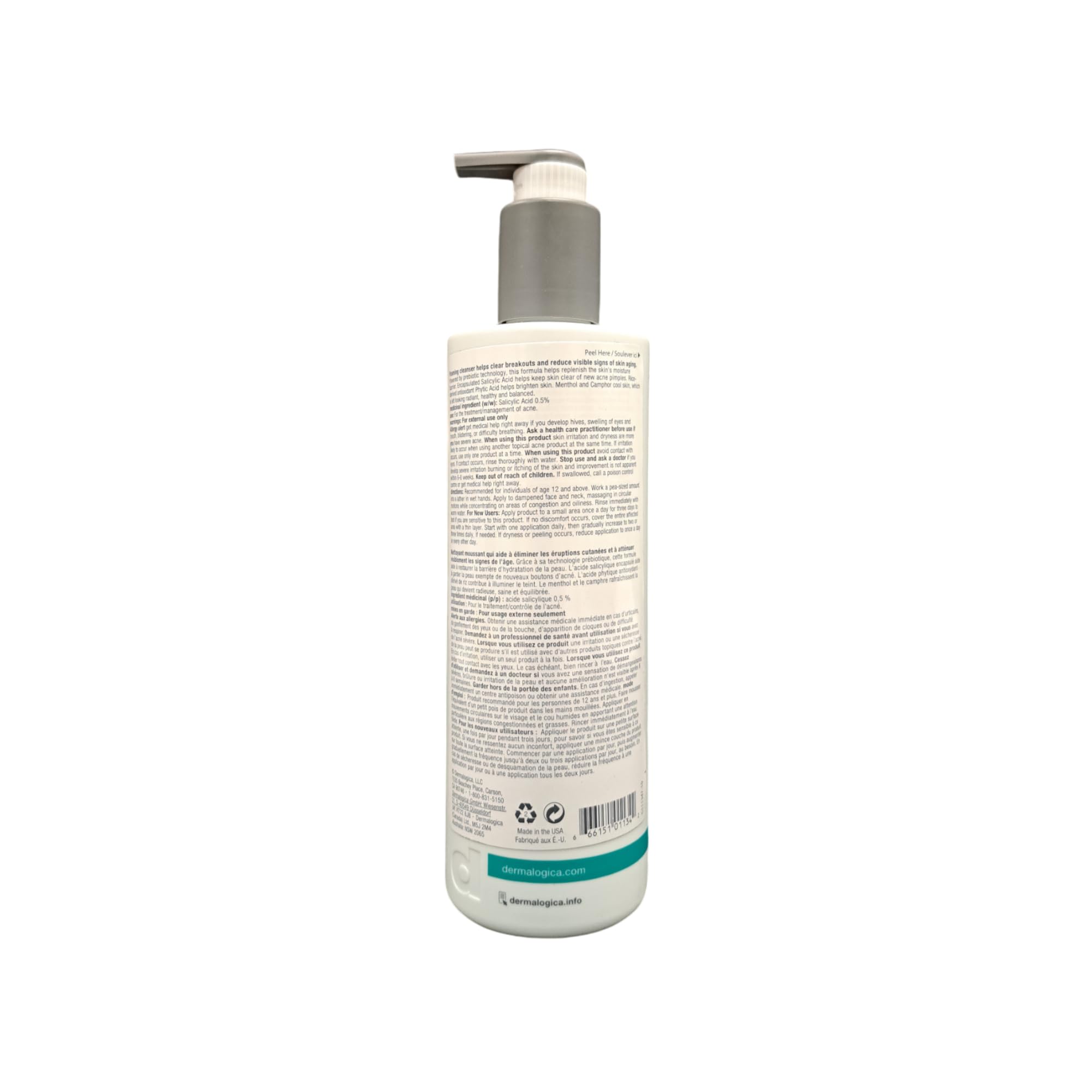 Dermalogica Clearing Skin Wash - Anti-Aging Acne Face Wash with Salicylic Acid & Tea Tree Oil - Natural Breakout Clearing Foam Cleanser for Oily & Acne-Prone Skin - Perfect for Daily Skincare Routine & Blemish Control