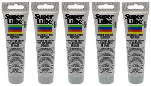 Super Lube 98003 Silicone Heat Sink Compound - 3 oz Tube, White (5 Pack) - High Performance Thermal Paste for CPU, GPU, Electronics Cooling & PC Builds