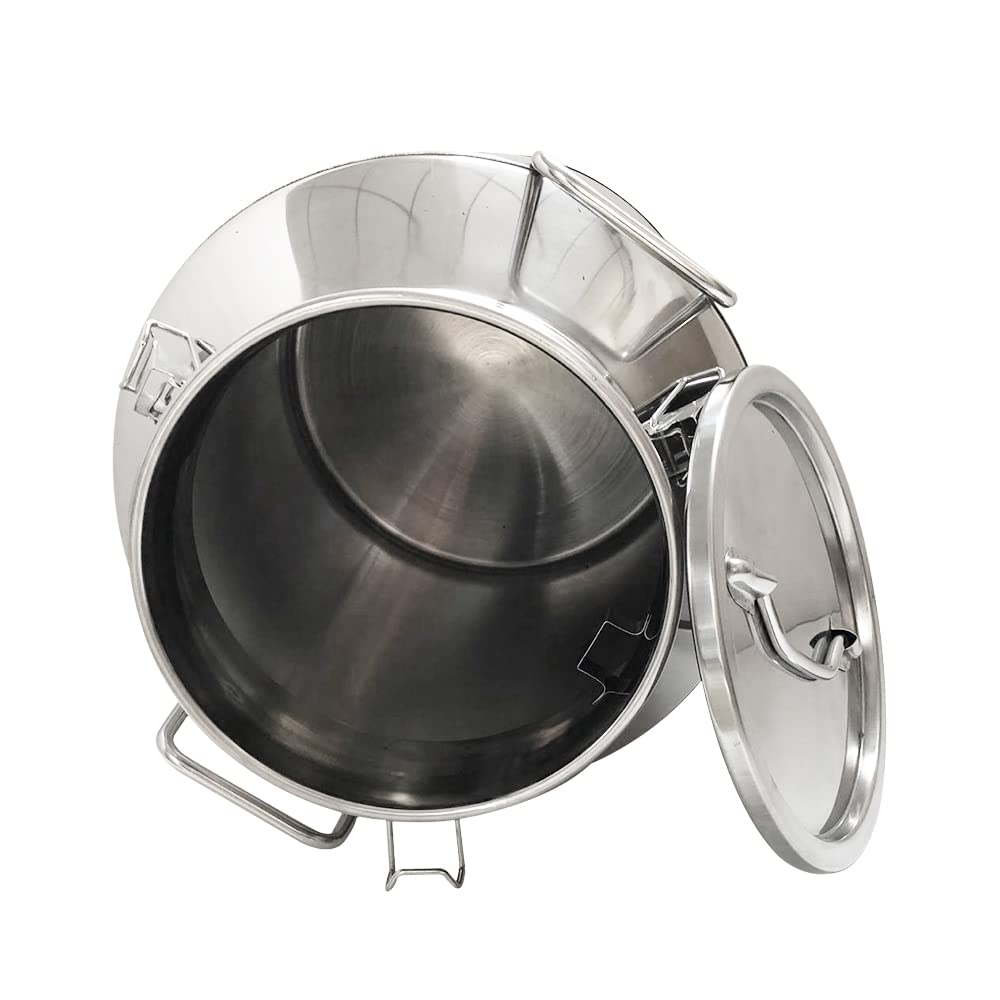 50L 13 Gallon Stainless Steel Milk Can - Food Grade Wine Fermentation Bucket, Milk Pail with Airtight Lid - Heavy Duty Dairy & Brewing Container for Home Brewing, Cheese Making, Winemaking & Farm Use