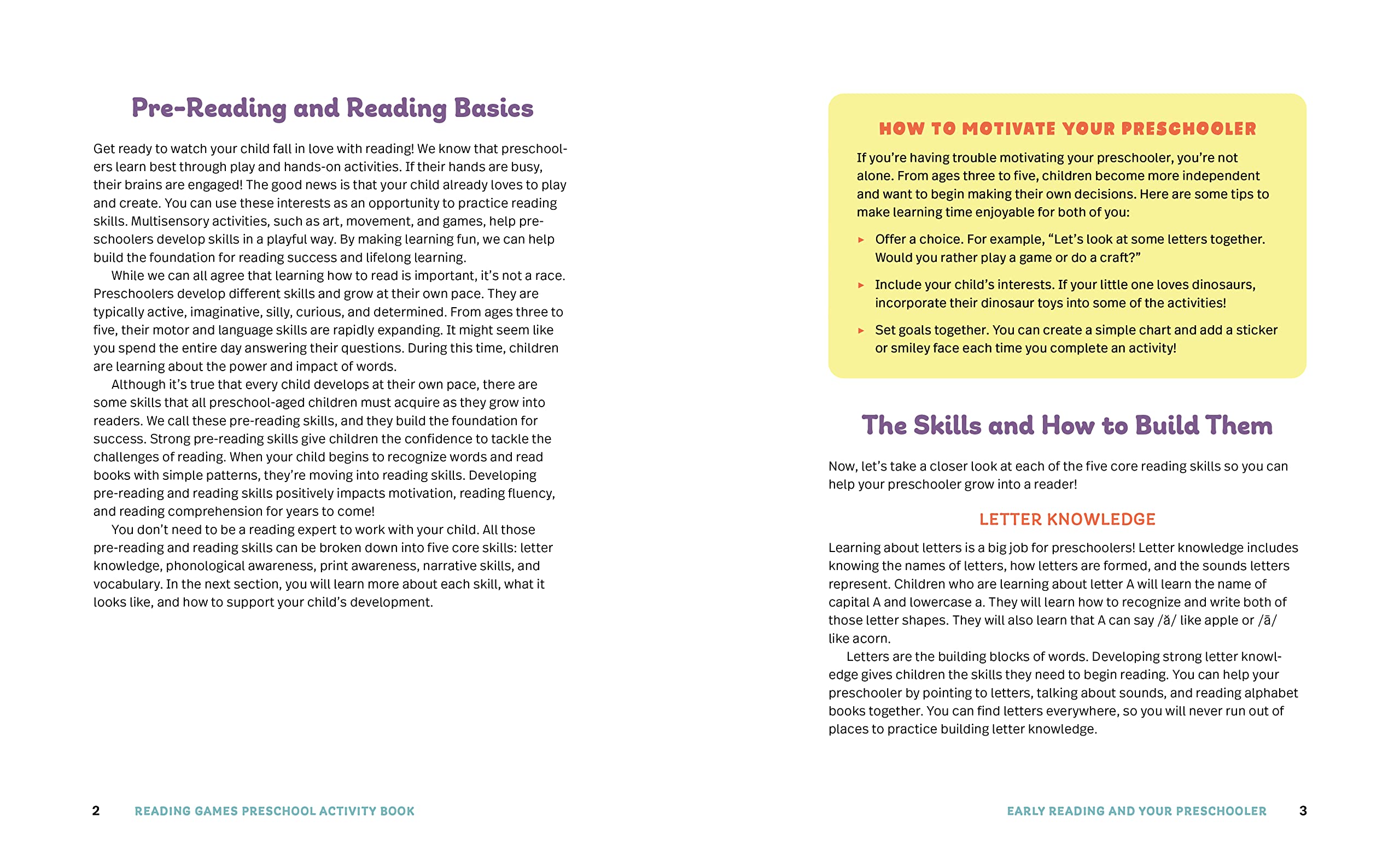Preschool Reading Games Activity Book: 60 Fun Learning Games & Activities to Develop Early Reading Skills for Kids Ages 3-5 - Perfect for Homeschooling, Classroom & Parent-Child Bonding