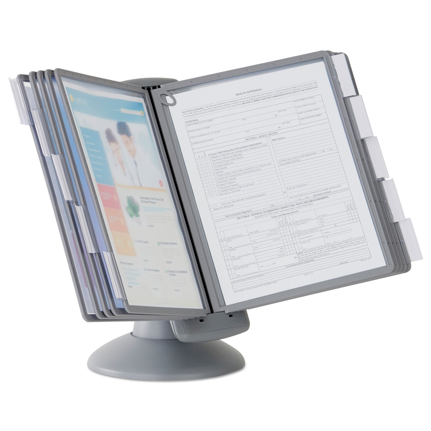 Durable 553937 Sherpa Motion Desk Reference System - 10 Panels for Office Organization | Perfect for Document Management & Workspace Efficiency