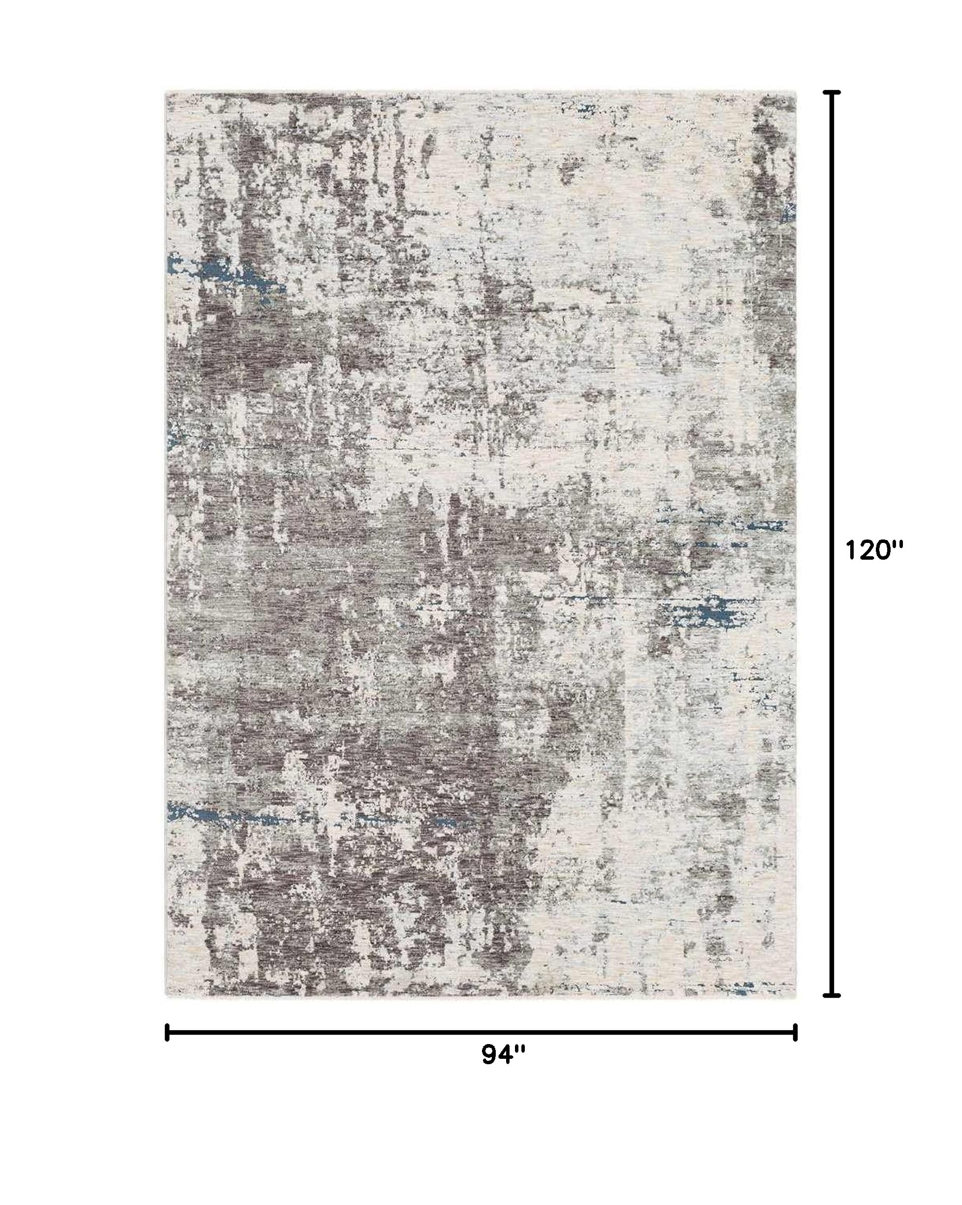 Mark&Day Modern Medium Gray Marble Area Rug 8x10 - Soft Non-Slip Living Room Rug, Bedroom Carpet, Kitchen Floor Mat in Grey Black White (7'10