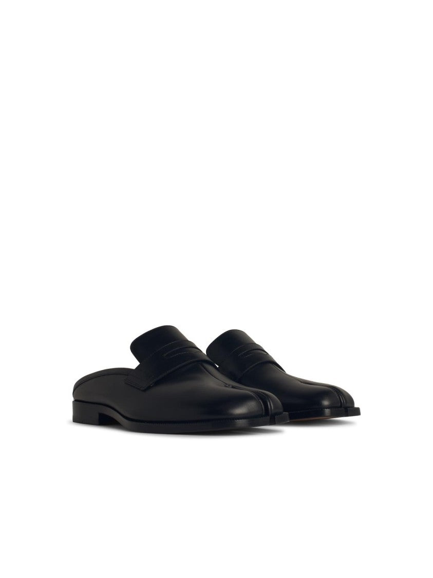 Black Leather Tabi Sabots - Comfortable & Stylish Japanese Split-Toe Shoes for Women - Perfect for Yoga, Martial Arts & Casual Wear