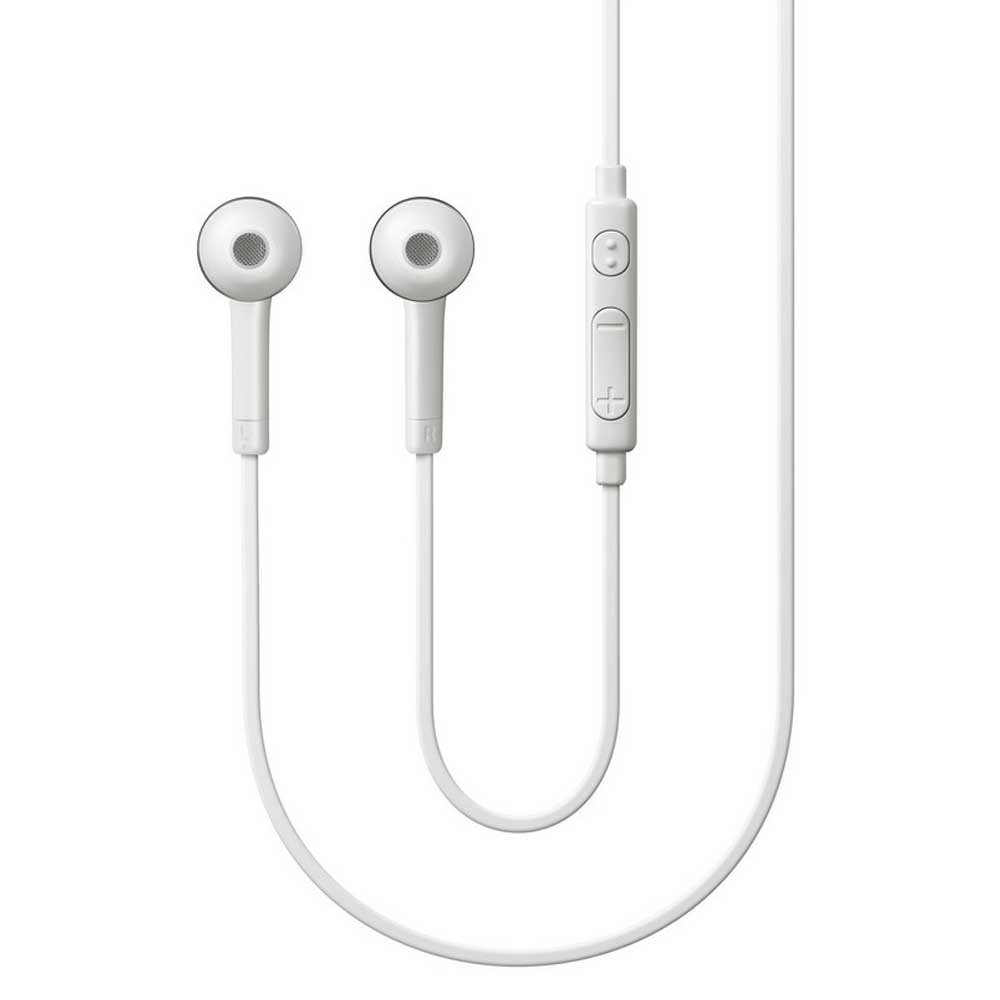 Samsung OEM 3.5mm Tangle-Free Stereo Headset with Built-in Microphone - White (Bulk Packaging) - Perfect for Smartphones, Tablets, Laptops & Gaming