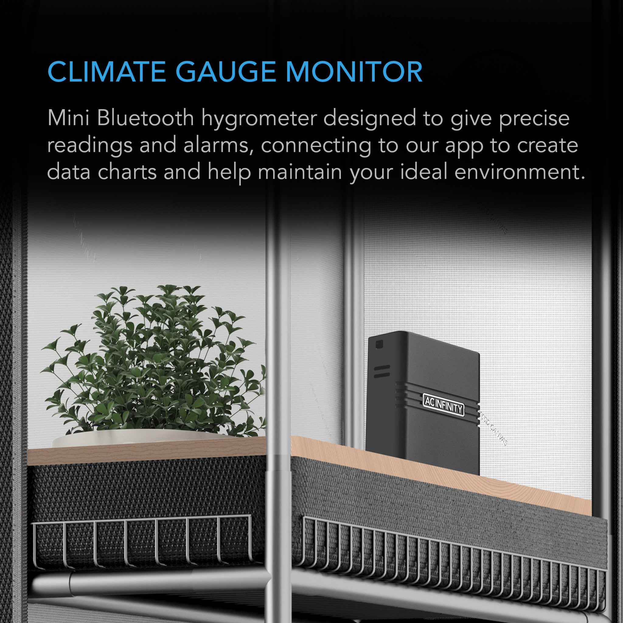 Cloudcom A2 Mini Smart Thermo Hygrometer with Data App - Wireless Temperature & Humidity Monitor with Integrated Sensor Probe - Perfect for Home, Office, Nursery & Greenhouse Use