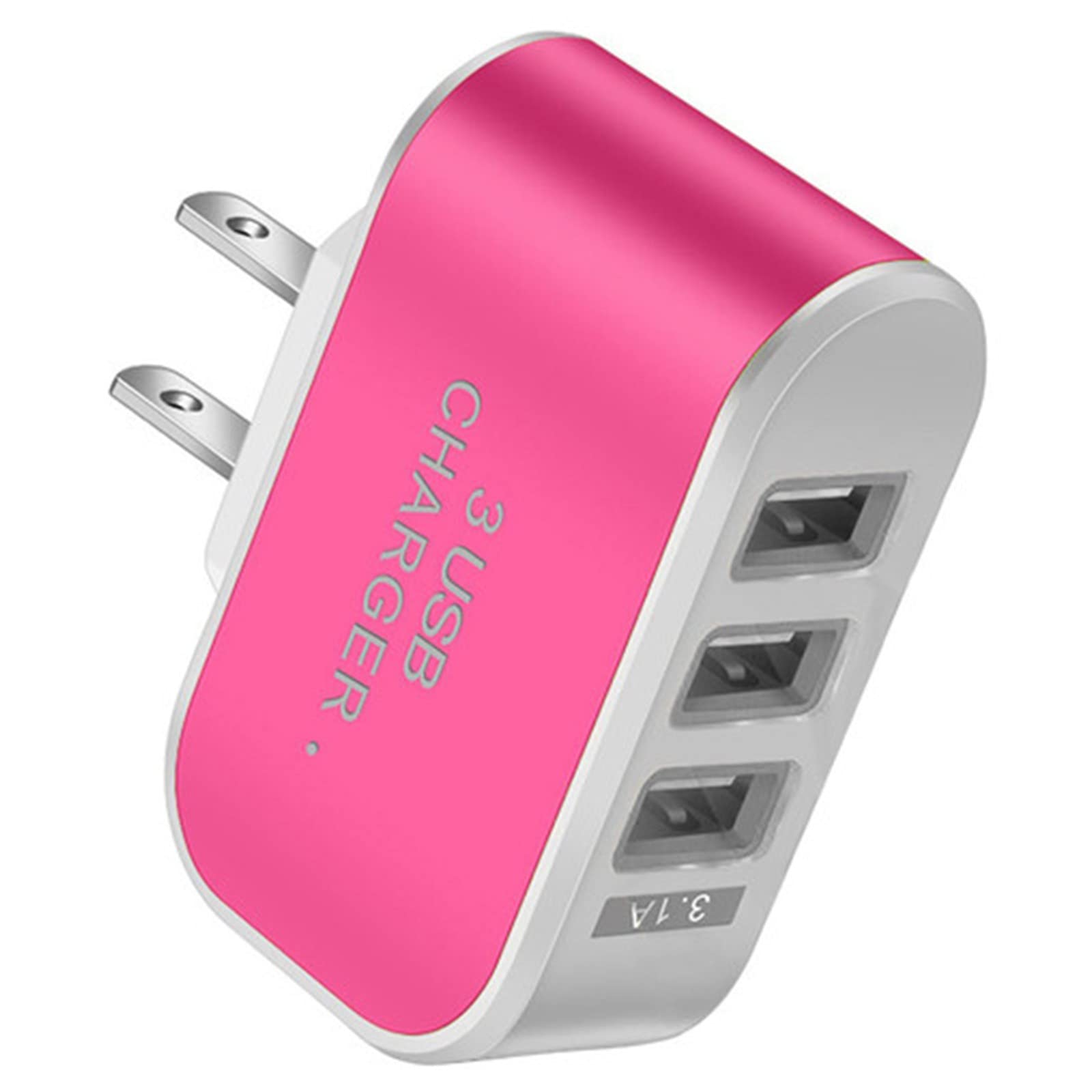 USB Wall Charger 3-Port Fast Charging for iPhone/Android - Travel & Home Use