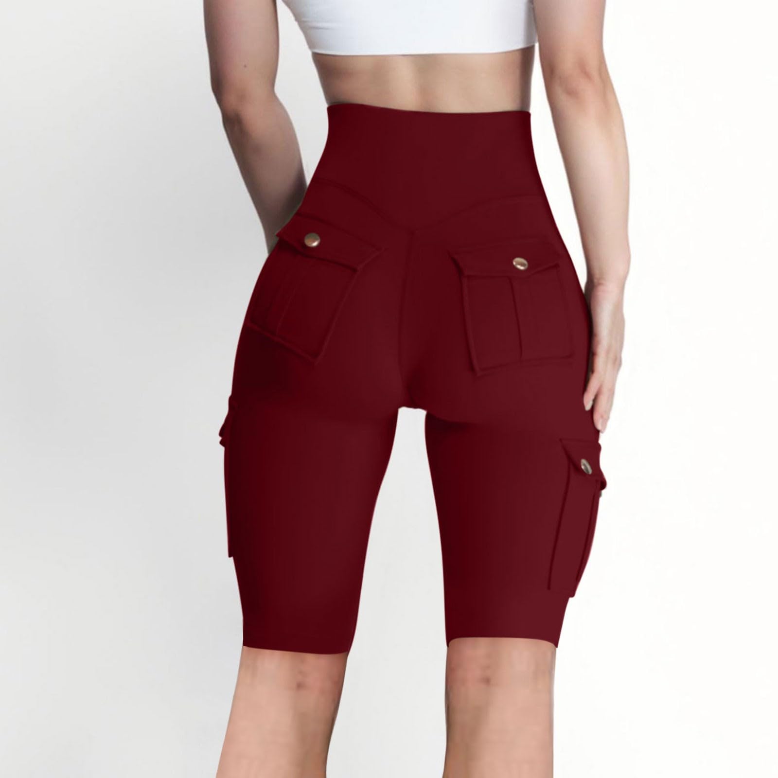 Women's High Waist Biker Shorts - Tummy Control Workout Leggings for Gym & Cycling