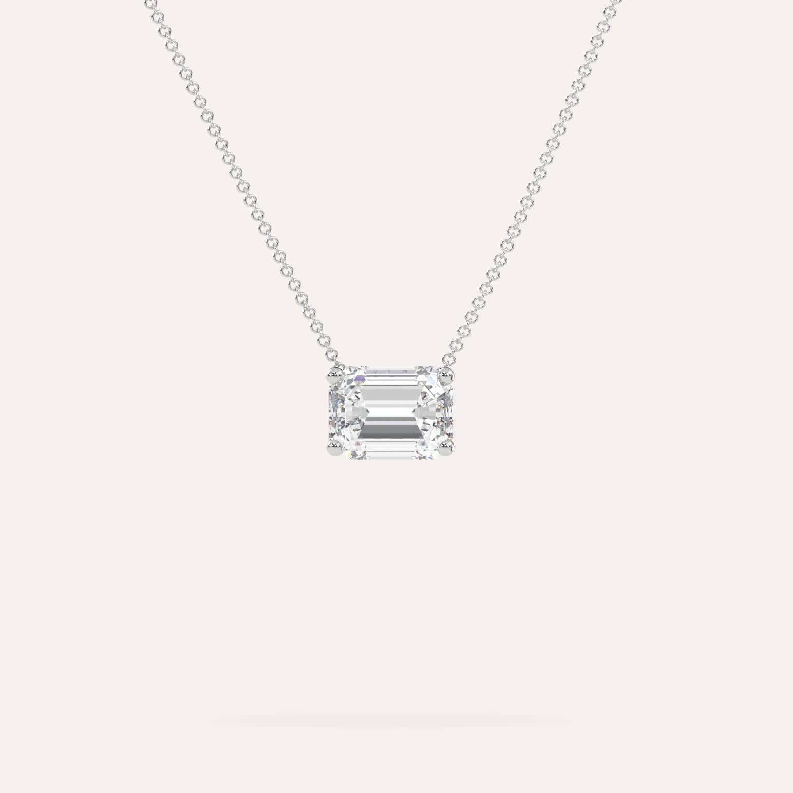 2 Carat Emerald Floating Diamond Necklace - Elegant 14K Gold Pendant for Women | Perfect for Weddings, Anniversaries & Special Occasions