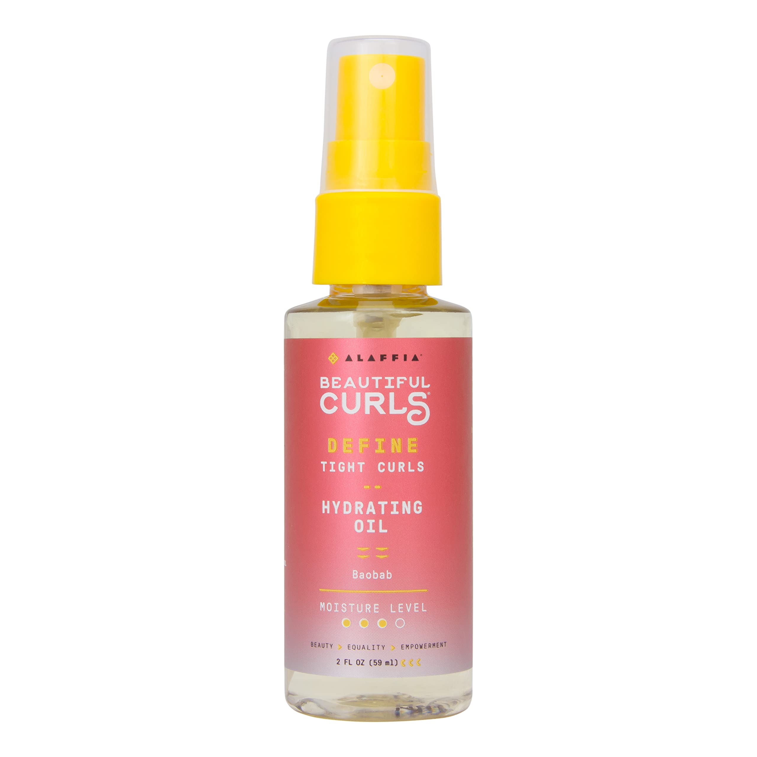Alaffia Beautiful Curls Hydrating Oil Spray with Argan & Baobab Oil - Moisturizes Tight, Thick Curls & Revives Dry Damaged Hair (2 Fl Oz) | Perfect for Natural Hair Care & Daily Curl Definition