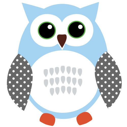 Regular Owl: Blue & White