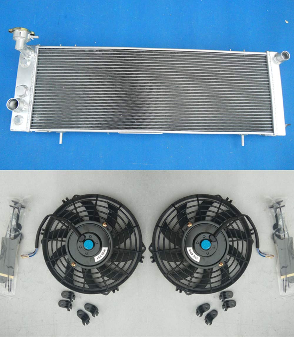 1991-2001 Jeep Cherokee XJ/Wagoneer Truck Aluminum Radiator with 3-Row Cooling & Dual Electric Fans - High Performance Cooling Upgrade for Off-Road & Towing