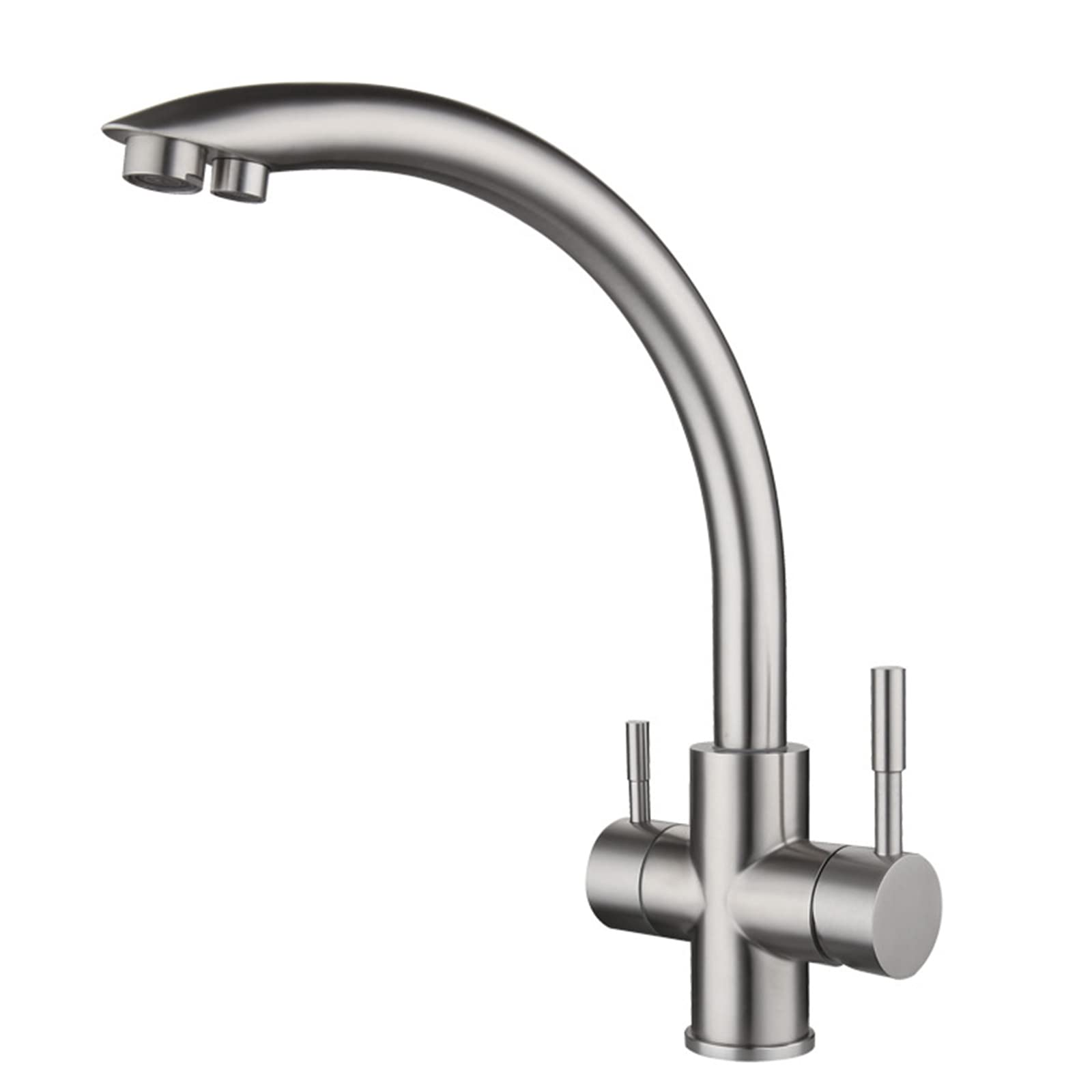 3-Way Stainless Steel Brushed Kitchen Faucet with Water Filter - Perfect for Modern Kitchens, Bar Sinks & RV Use