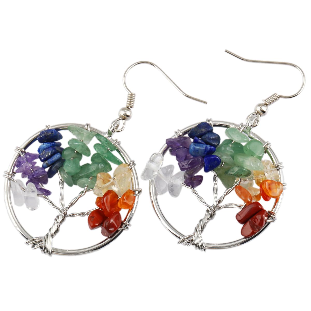 Nupuyai Crystal Dangle Earrings for Women - Elegant Tumbled Stone Hook Earrings | Boho Chic Jewelry for Parties, Weddings & Everyday Wear