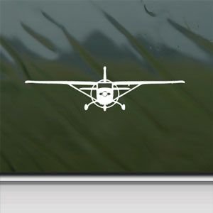 Cessna 172 Skyhawk Aircraft White Vinyl Sticker Decal for Car Window, Wall, Laptop, MacBook - Perfect for Aviation Enthusiasts & Pilot Gifts